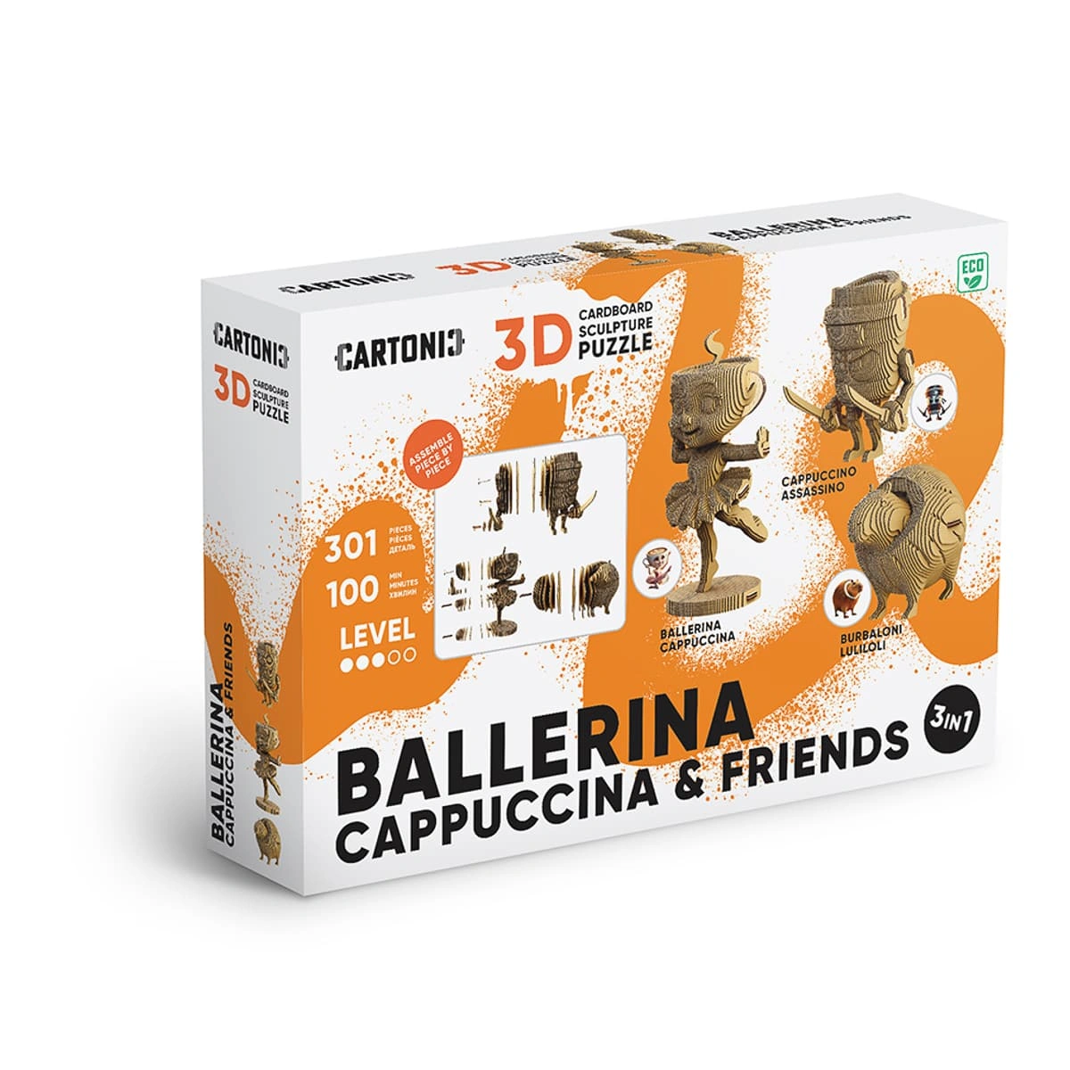 Картонний конструктор Cartonic 3D Puzzle Balirina Cappuccina and friends 301 ел