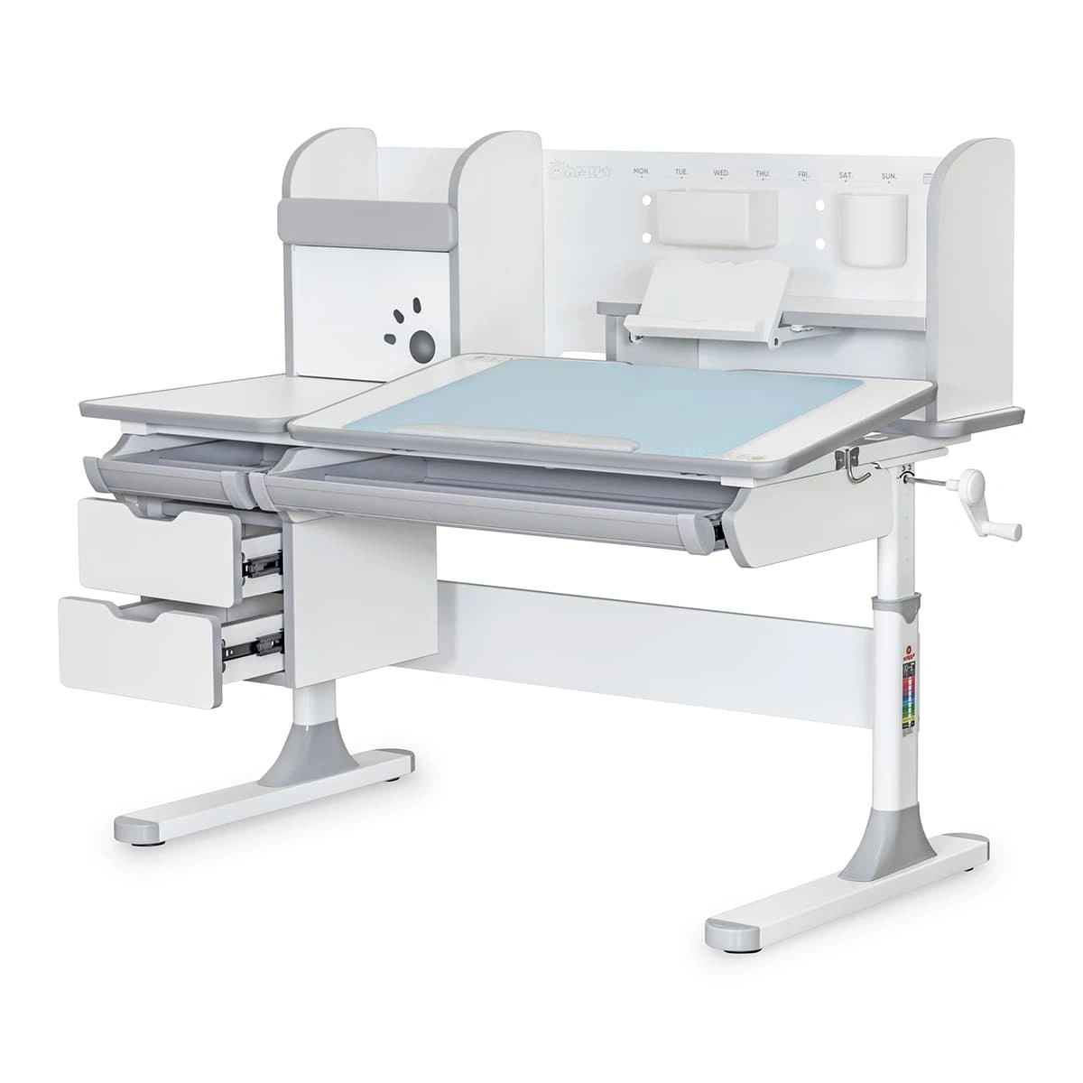 Дитячий стіл Mealux Hamilton Multicolor G з полицею BD-680 W/G MC+G з полицею