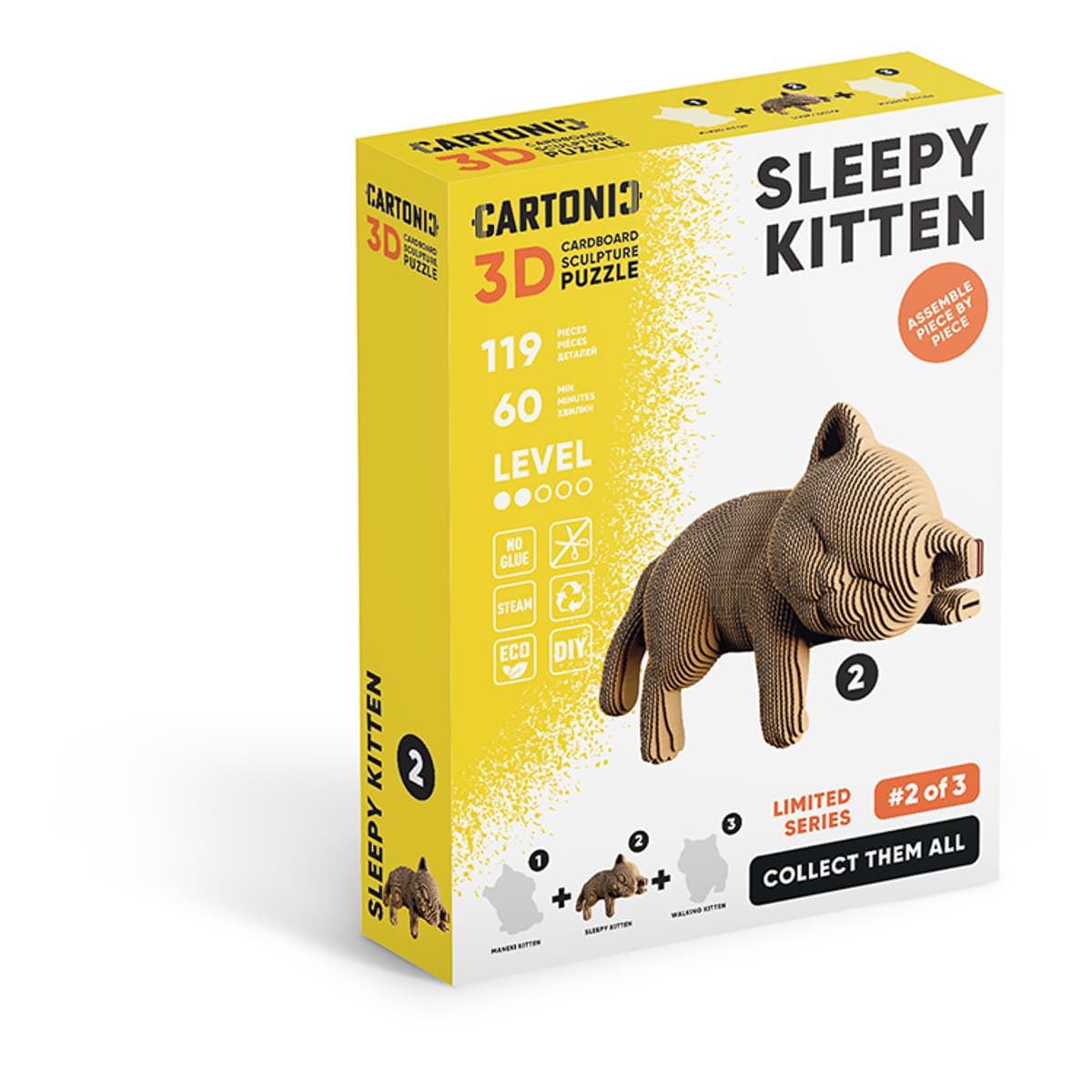 Картонний конструктор Cartonic 3D Puzzle Sleepy Kitten, CARTMNSLEEP
