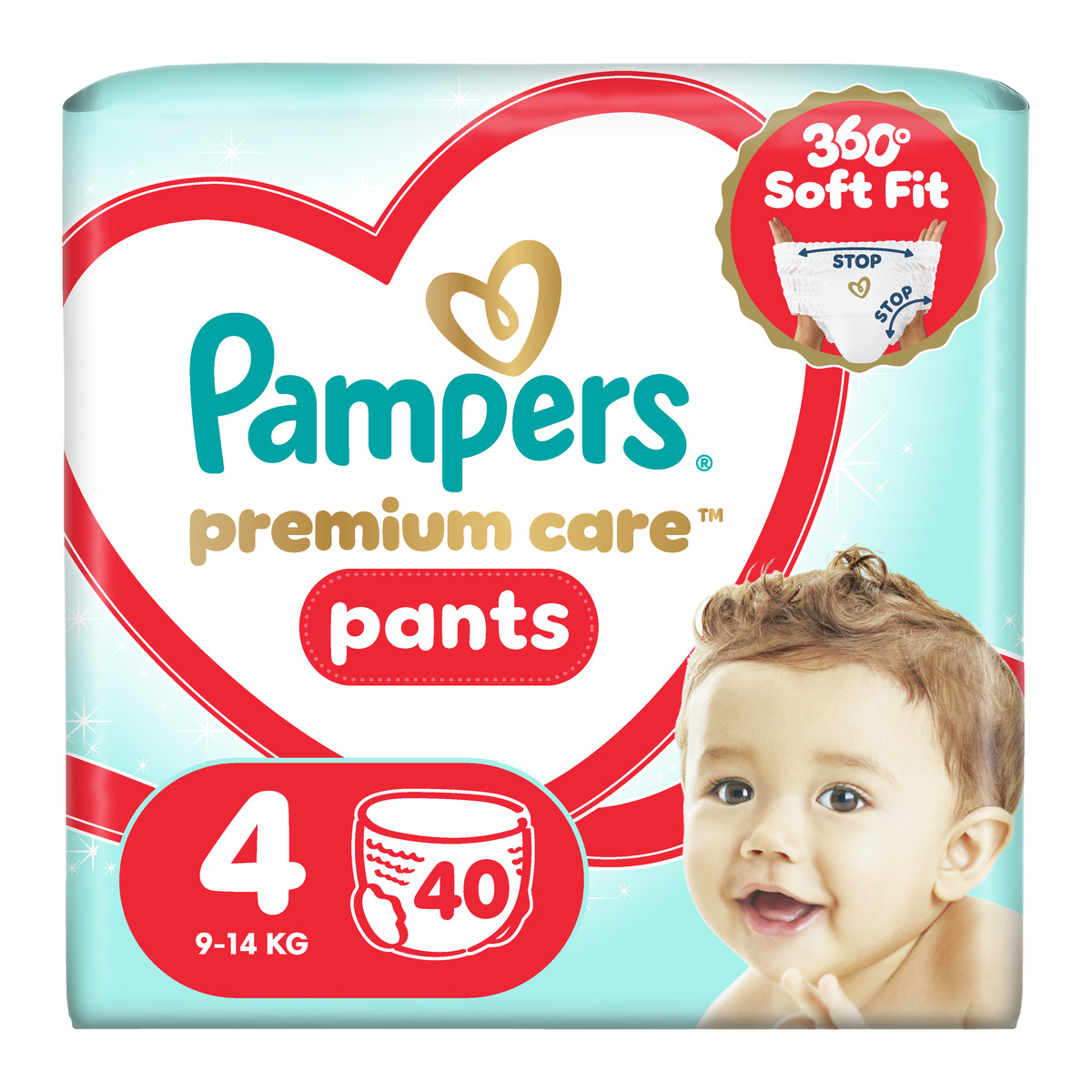 Підгузки-трусики Pampers Premium Care Pants Розмір 4 (9-15 кг) 40 шт 740325