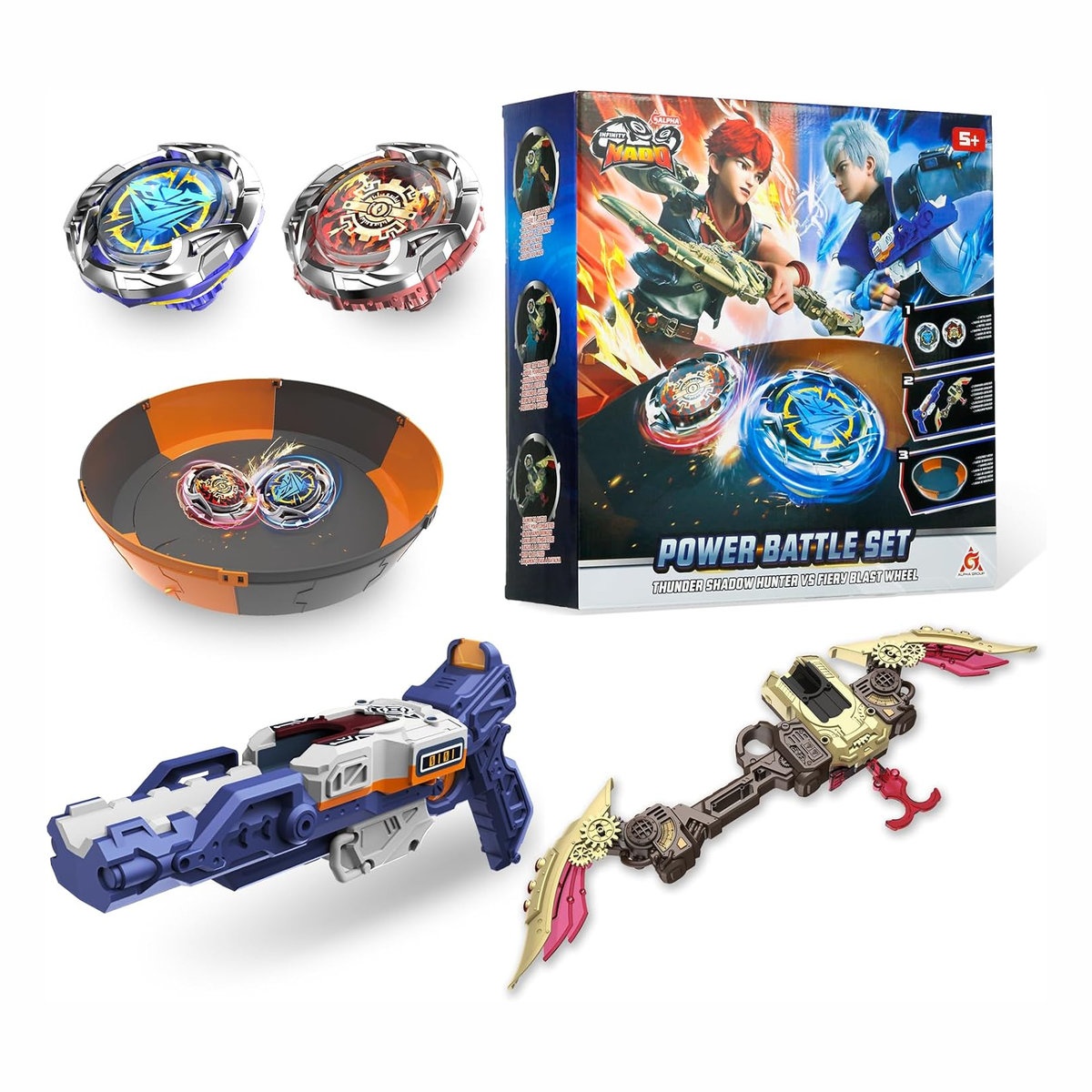 Набір Infinity Nado VII Power Battle Set Громовий Мисливець Тіней та Вогняне Колесо Вибуху (EU664180) — фото 3