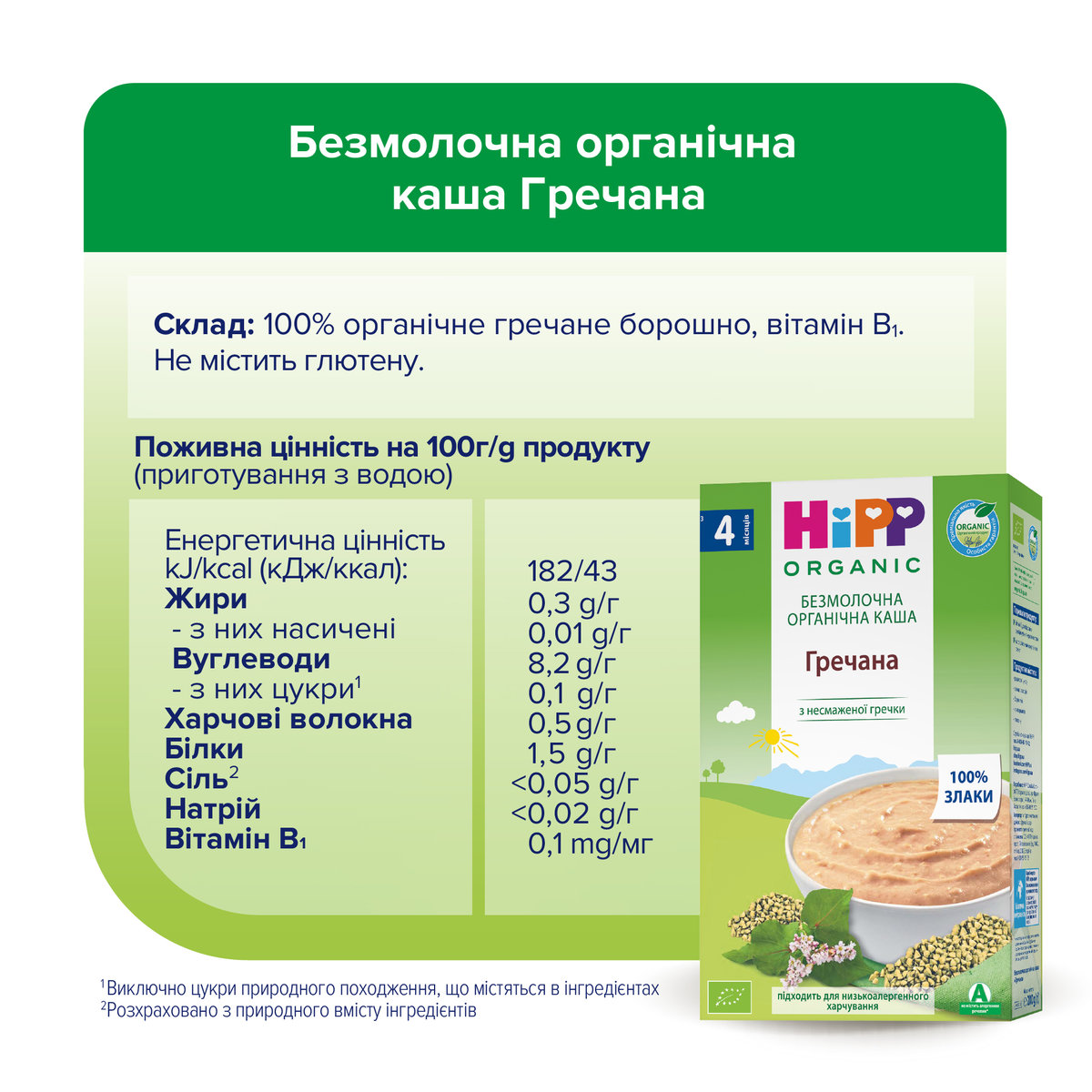 Безмолочна органічна каша HiPP Гречана 200 г — фото 5