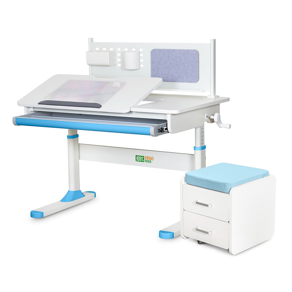 Комплект меблів ErgoKids Парта Тумба TH-325 Blue S