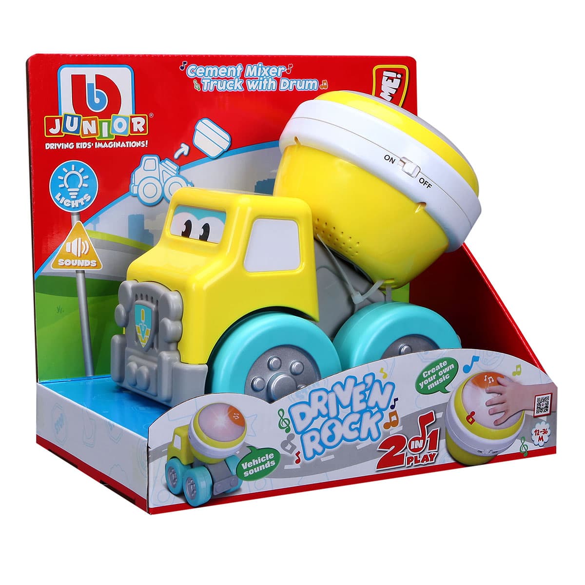 Ігрова автомодель Bb Junior Drive'N Rock Бетонозмішувач, 16-89032 — фото 3