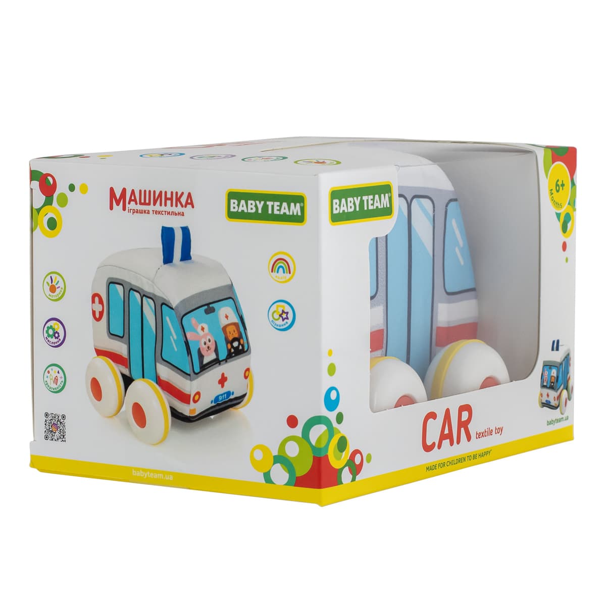 Текстильна інерційна машинка Baby Team Швидка допомога, 8420_5 — фото 4