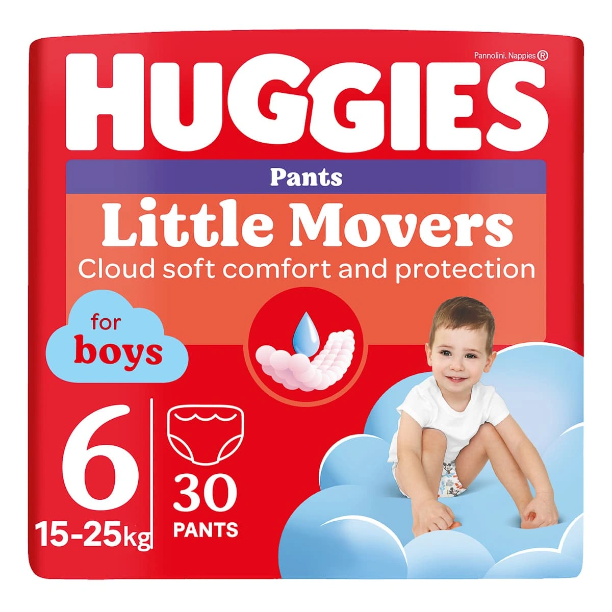 Підгузки-трусики Huggies Pants Little Movers Boys 6 (15-25 кг) 30 шт 2758641