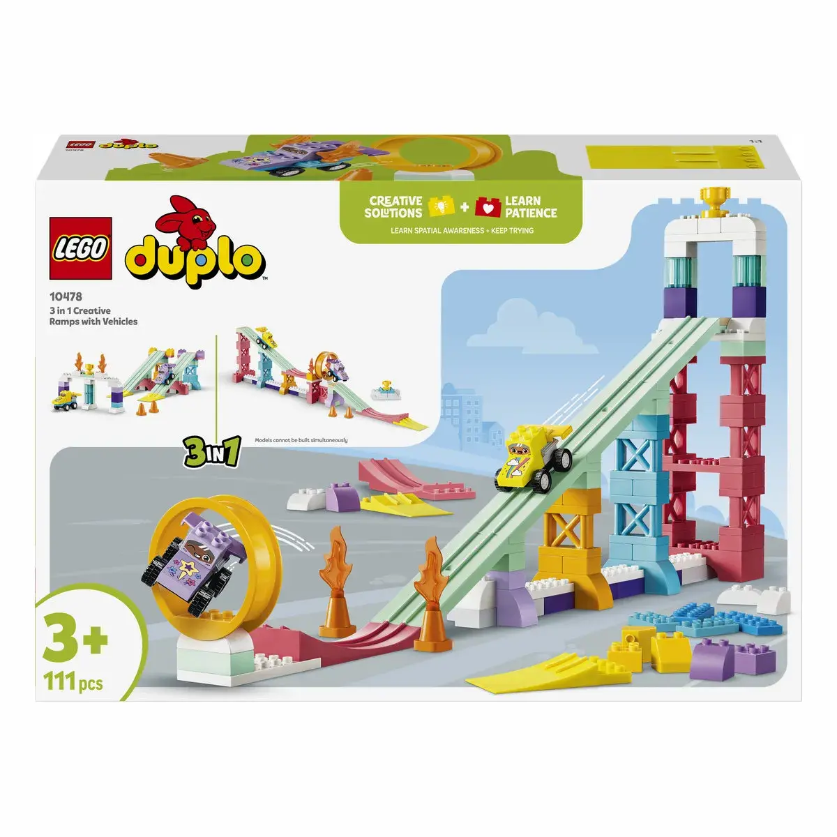LEGO DUPLO Town 3 в 1 Цікаві гірки та трампліни з автомобілями 10478