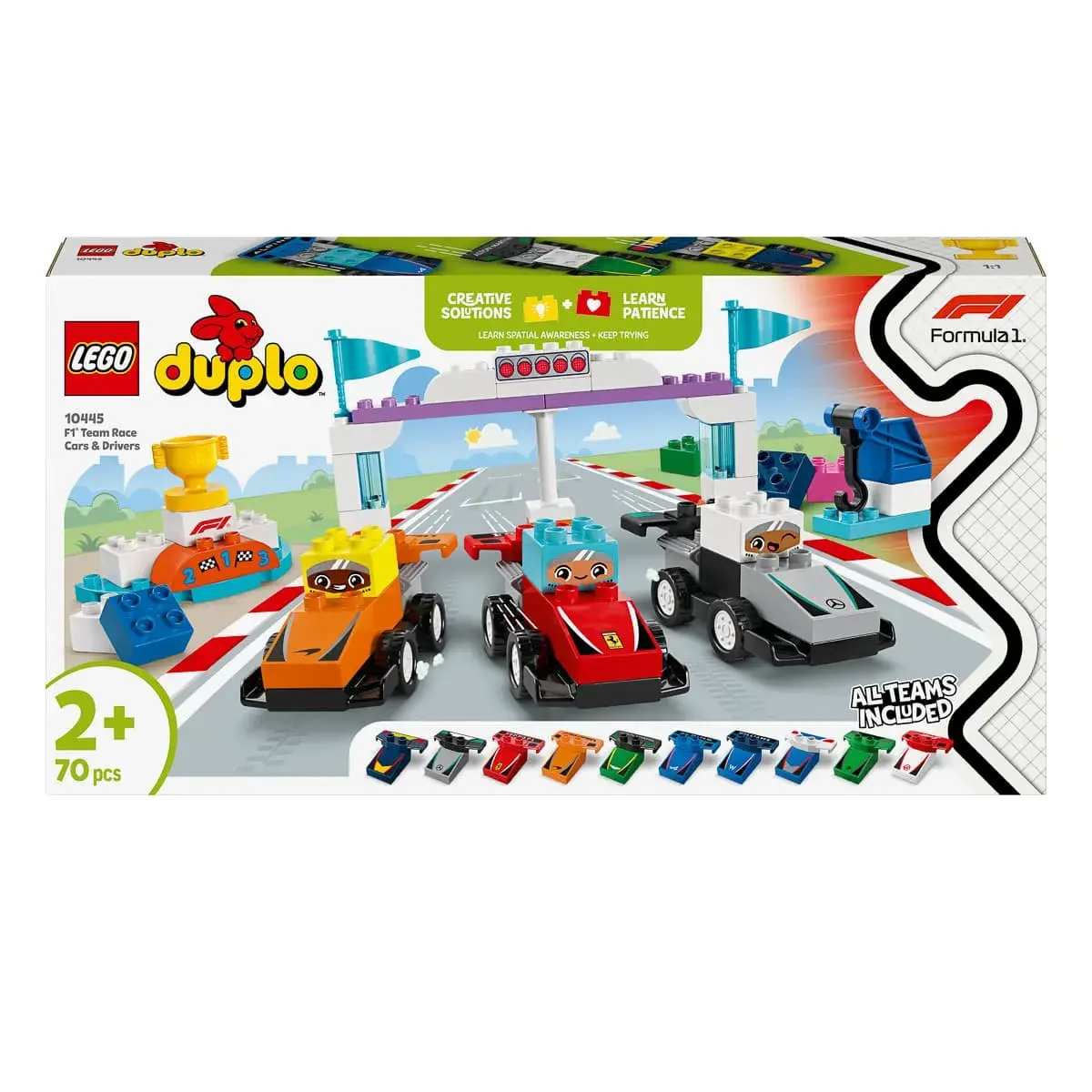 LEGO DUPLO Автомобілі для гонки та пілоти команд Формули-1 10445