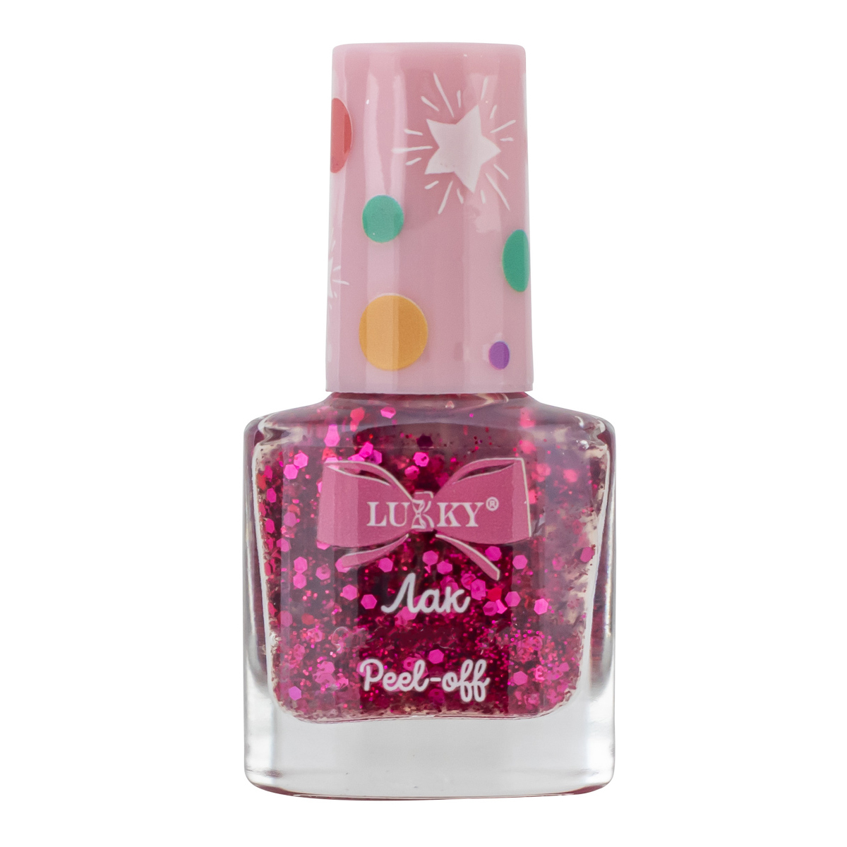 Лак для нігтів Lukky Fuchsia з блискітками, T22761