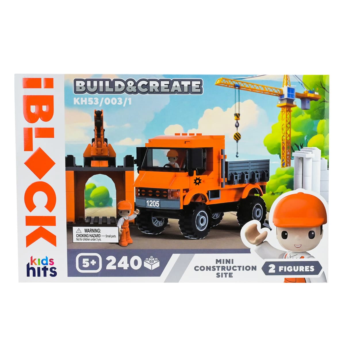 Конструктор Kids Hits IBlock Junior Будмайданчик з КамАЗом 240 ел, KH53/003/1