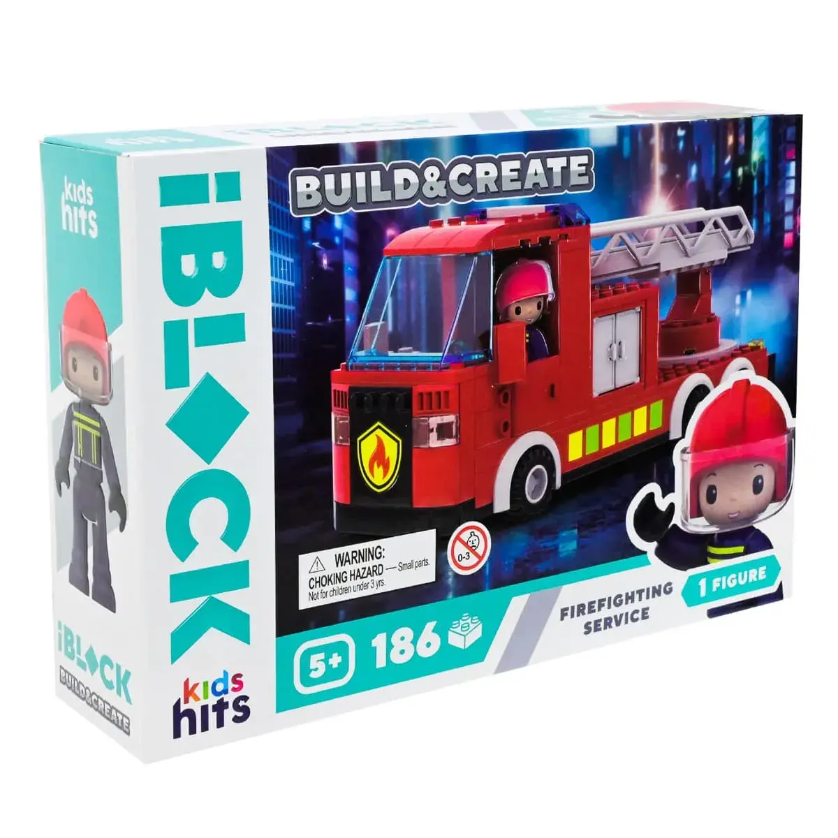 Конструктор Kids Hits IBlock Junior Пожежна машина 186 ел, KH17/001/3 — фото 3