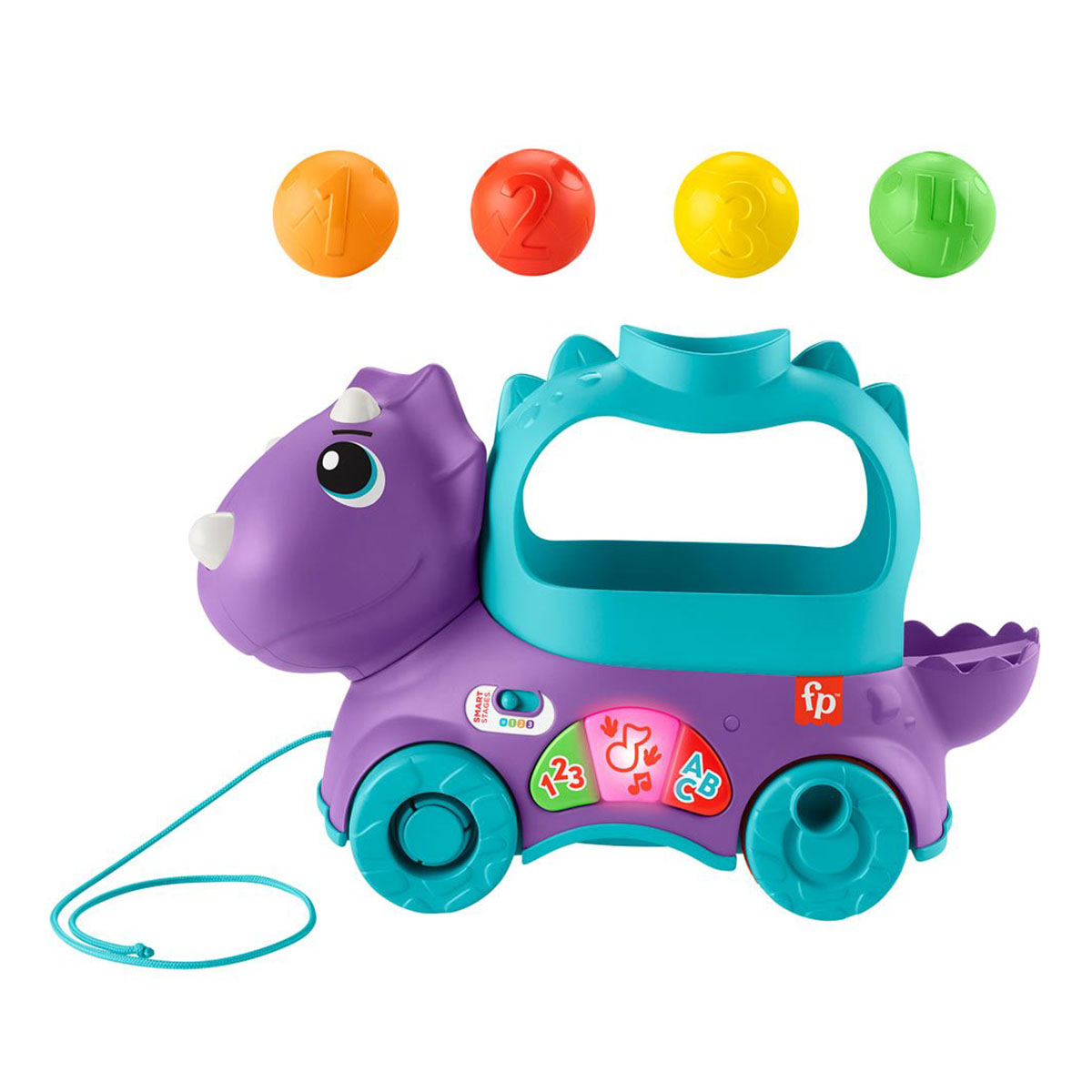 Іграшка-каталка Fisher-Price Веселий трицератопс, HNR53