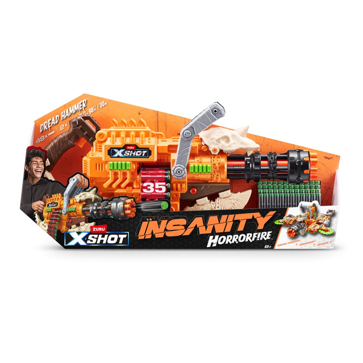 Швидкострільний бластер Zuru X-Shot Insanity Horrorfire Dread Hammer, 36733 — фото 2