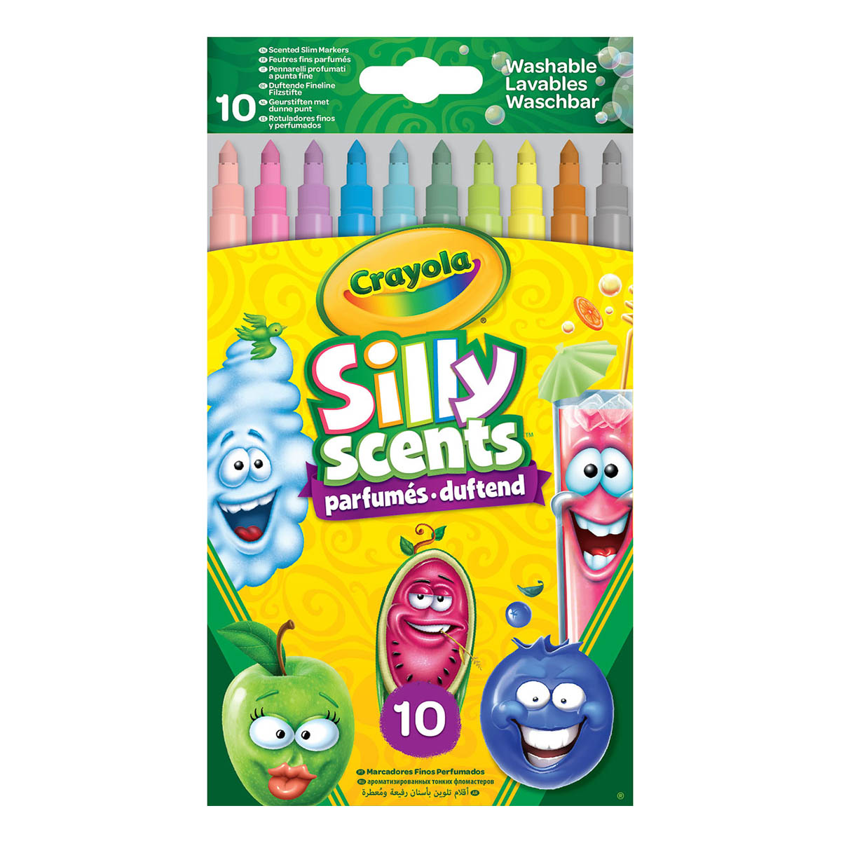 Набір фломастерів Crayola Silly Scents washable Тонка лінія Ароматизовані 10 шт, 256340.024