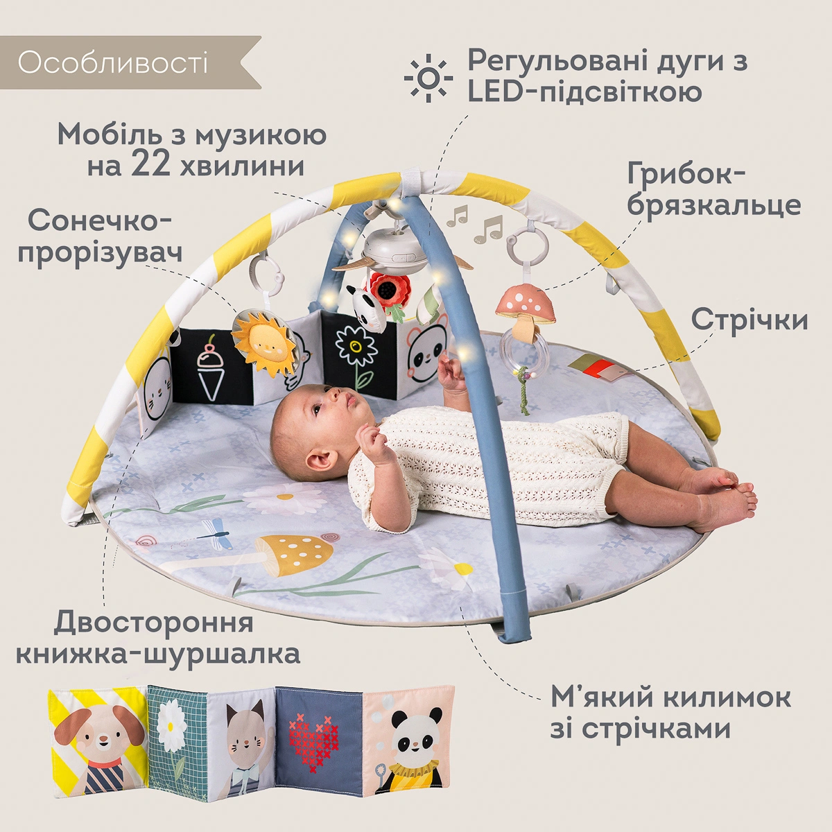 Розвиваючий музичний килимок Taf Toys Сонячні ноти (13495) — фото 4