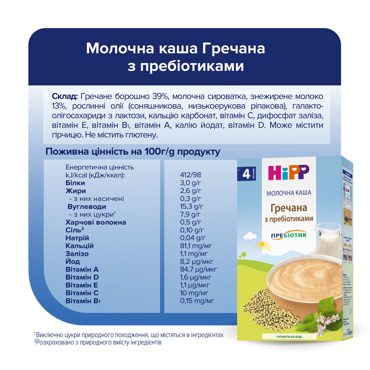 Каша молочна HiPP Гречана 250 г — фото 5