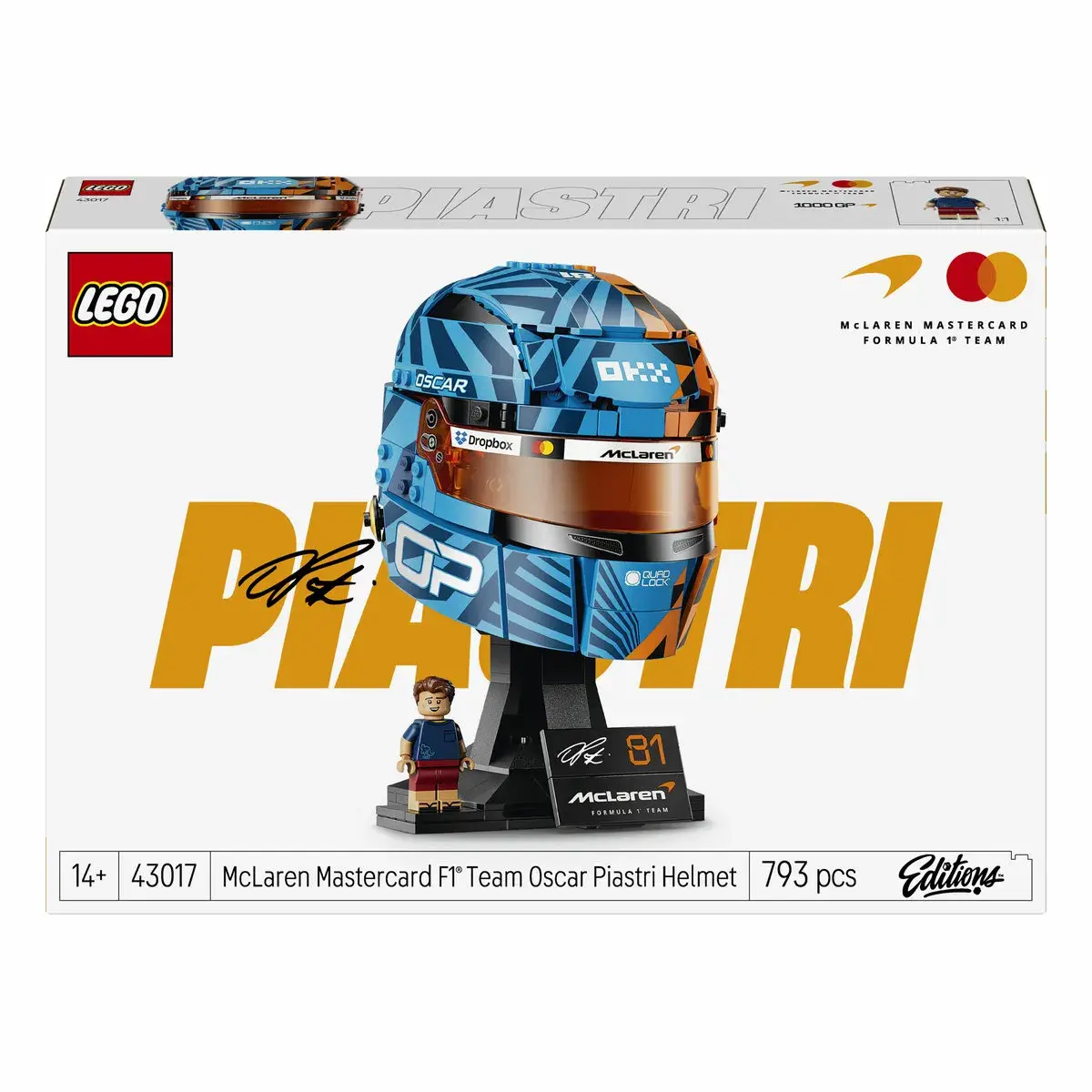 LEGO Editions Formula 1 Шолом Оскара Піастрі з команди McLaren Mastercard F1 Team 43017