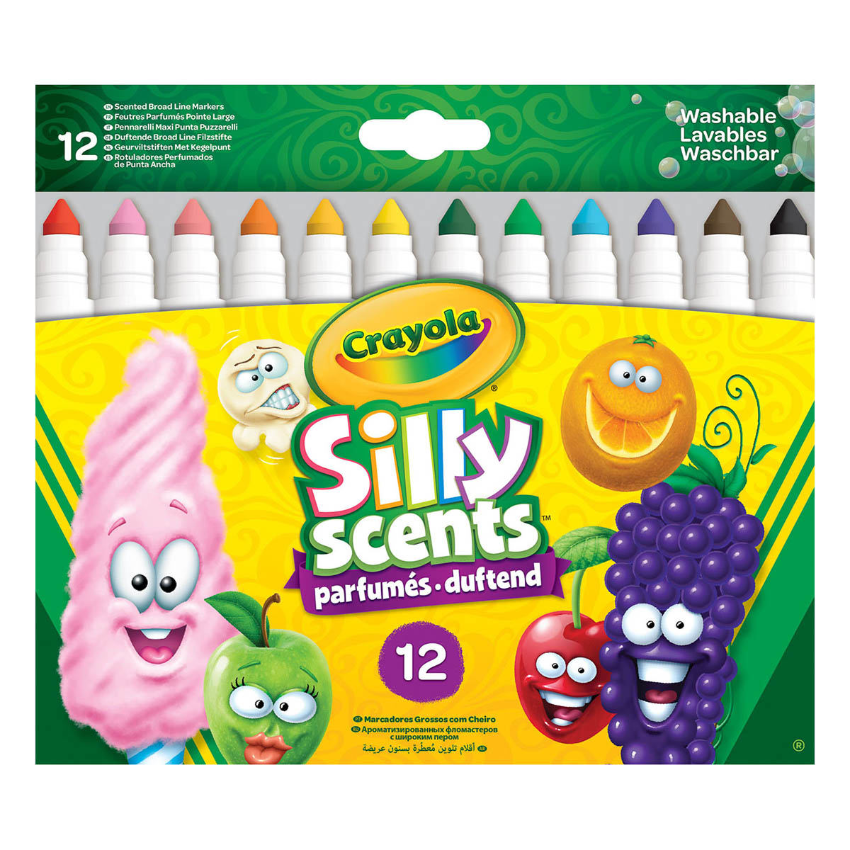 Набір фломастерів Crayola Silly Scents washable Широка лінія Ароматизовані 12 шт, 256352.012