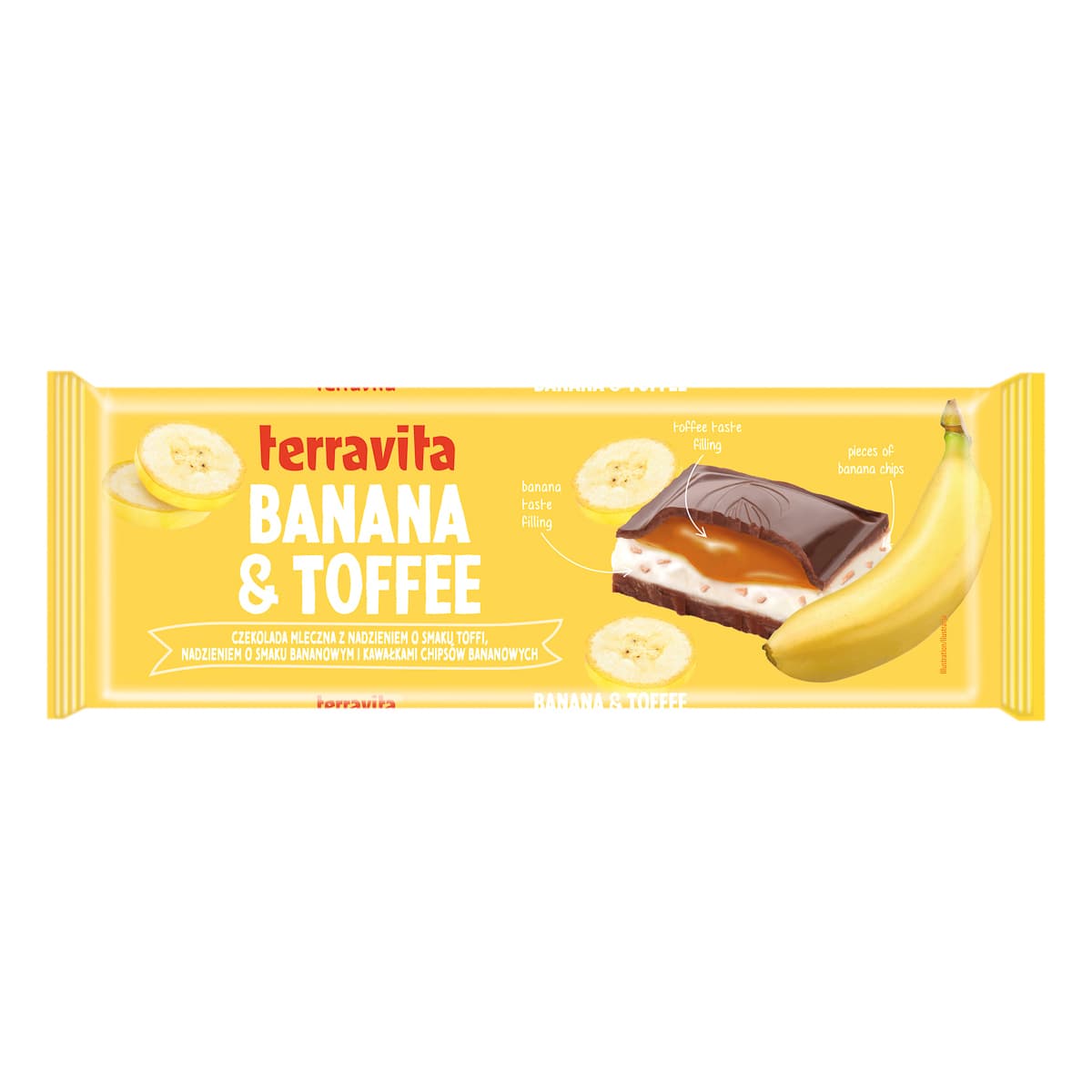 Молочний шоколад Terravita Banana Toffee 235 г