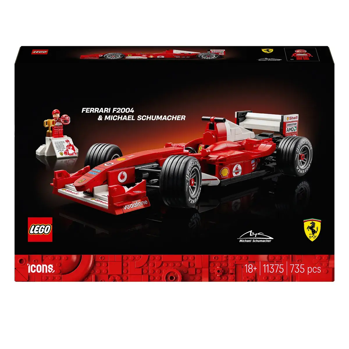 LEGO ICONS Ferrari F2004 та Michael Schumacher 11375