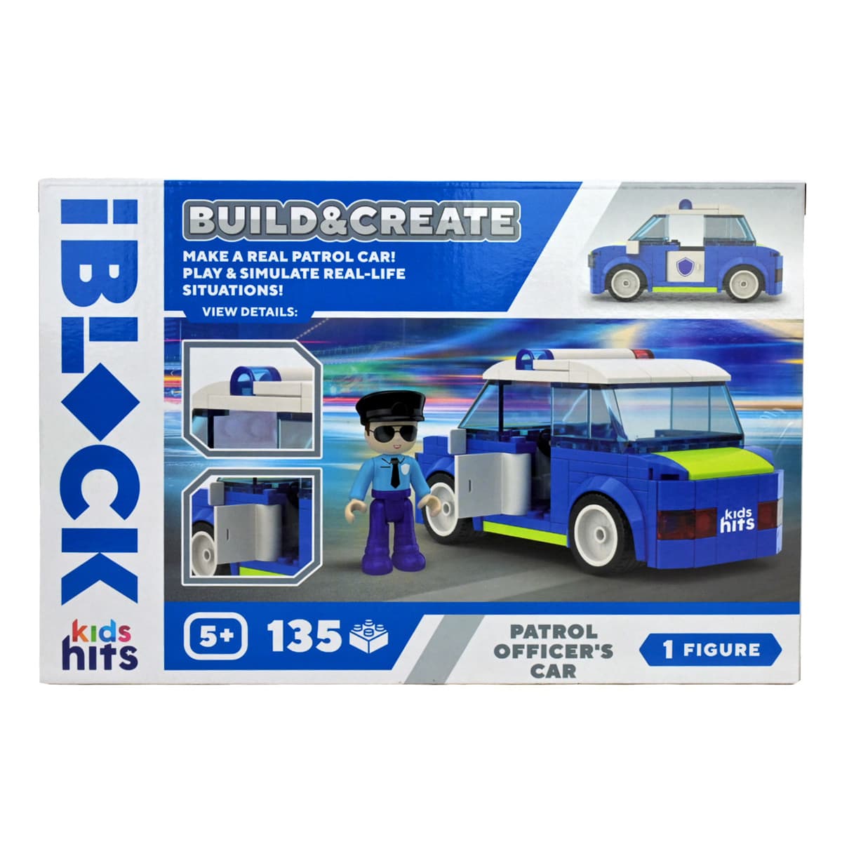 Конструктор Kids Hits IBlock Junior Машина поліції 135 ел, KH41/002/3 — фото 2