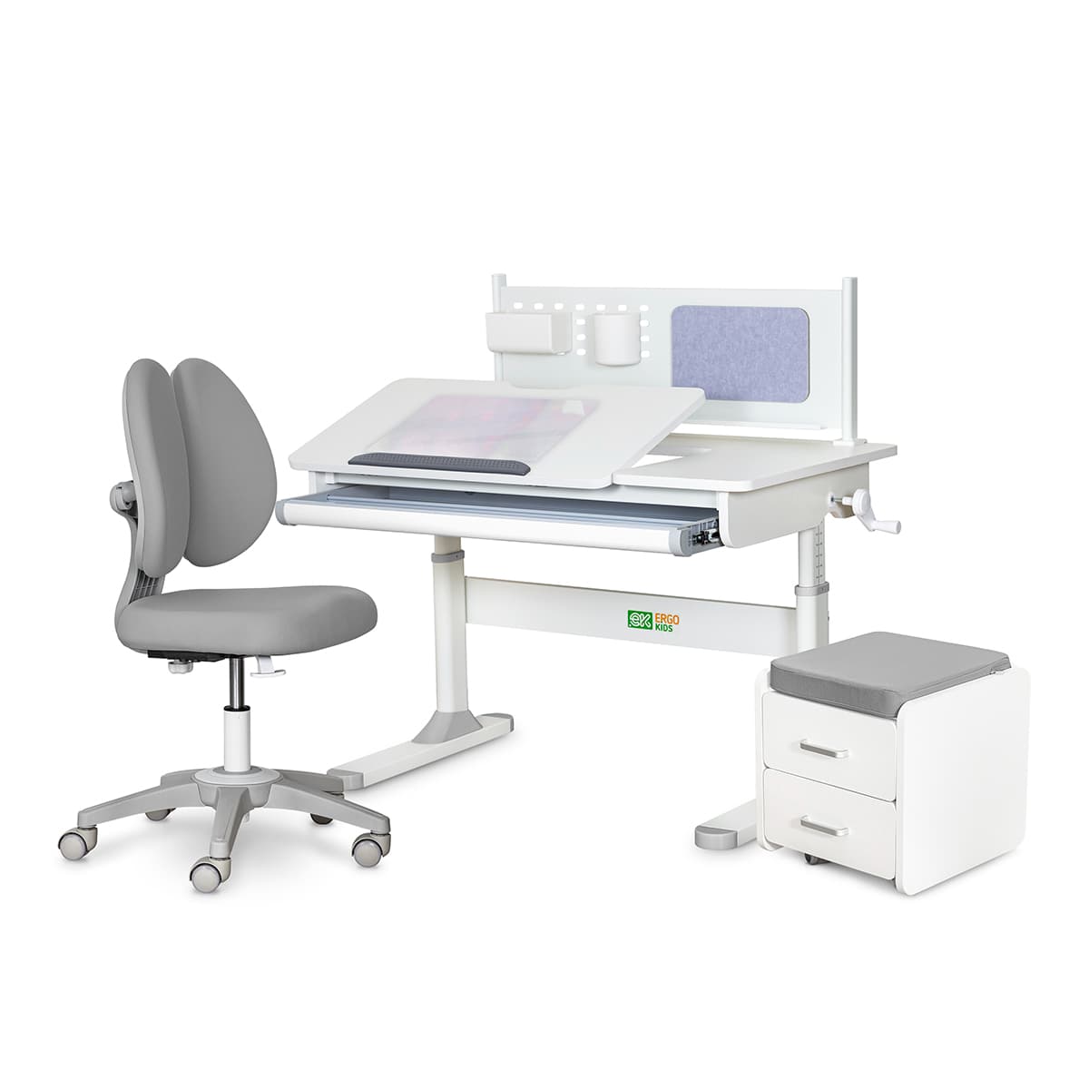 Комплект меблів ErgoKids Парта Тумба Крісло TH-325 Grey L