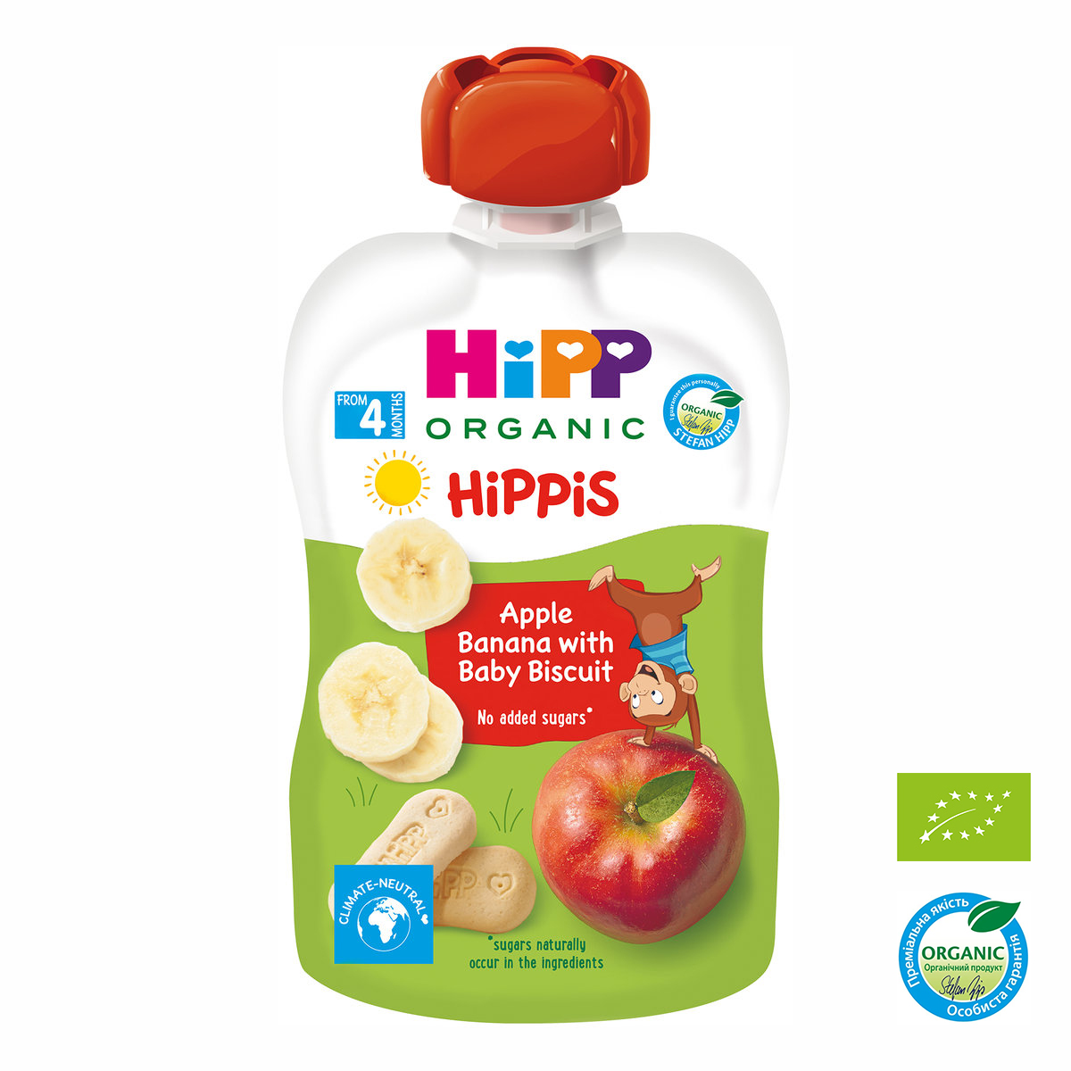 Пюре органічне HiPP Яблуко Банан Печиво 100 г