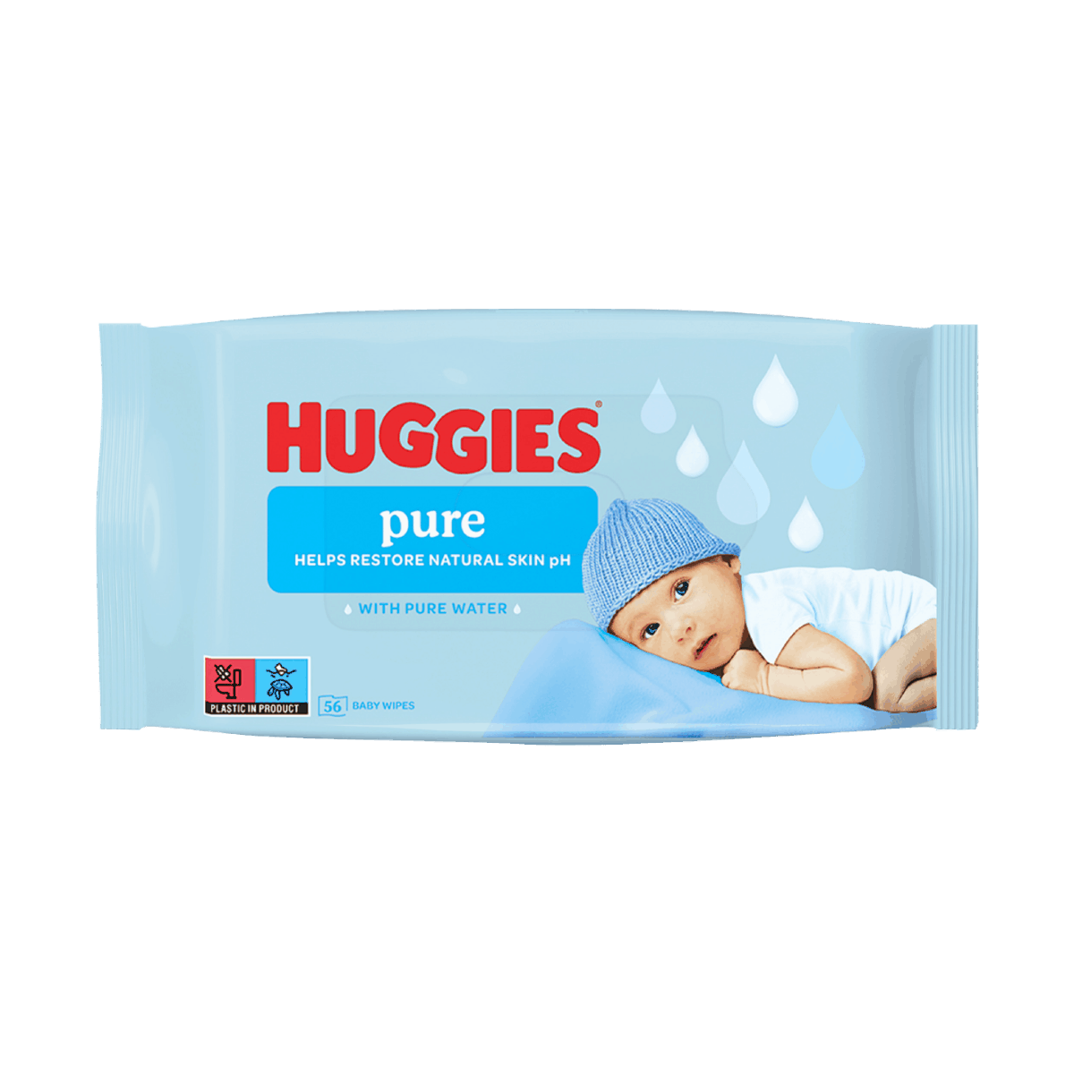 Дитячі вологі серветки Huggies Pure Natural Single 56 шт 2434121