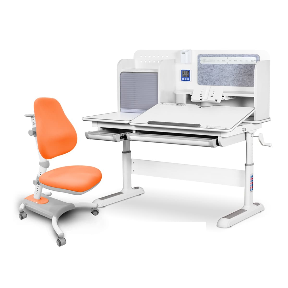 Комплект Mealux BD-630 WG/G+Y-220 KY Winnipeg White + Omega Orange Парта Крісло 