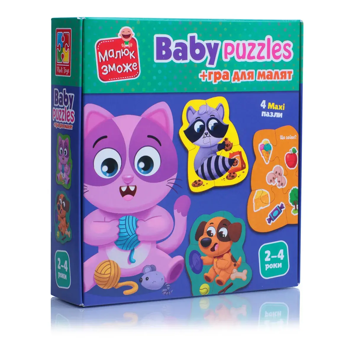 Пазли картонні з грою Vladi Toys Домашні улюбленці (VT1722-25)