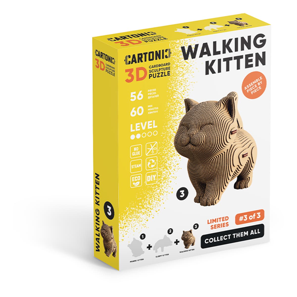 Картонний конструктор Cartonic 3D Puzzle Walking Kitten, CARTMNWALK