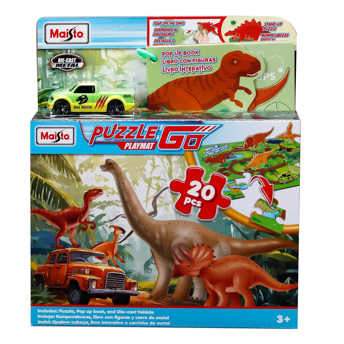 Пазл Maisto Dino Adventure 30 ел. з машинкою та книжкою (12679)