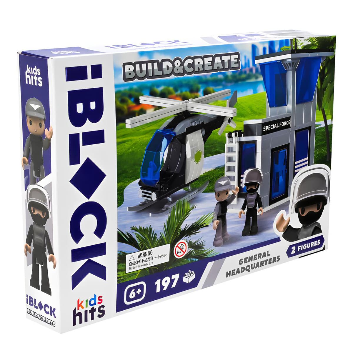 Конструктор Kids Hits IBlock Junior Поліцейський вертоліт та база 197 ел, KH42/004/2 — фото 3