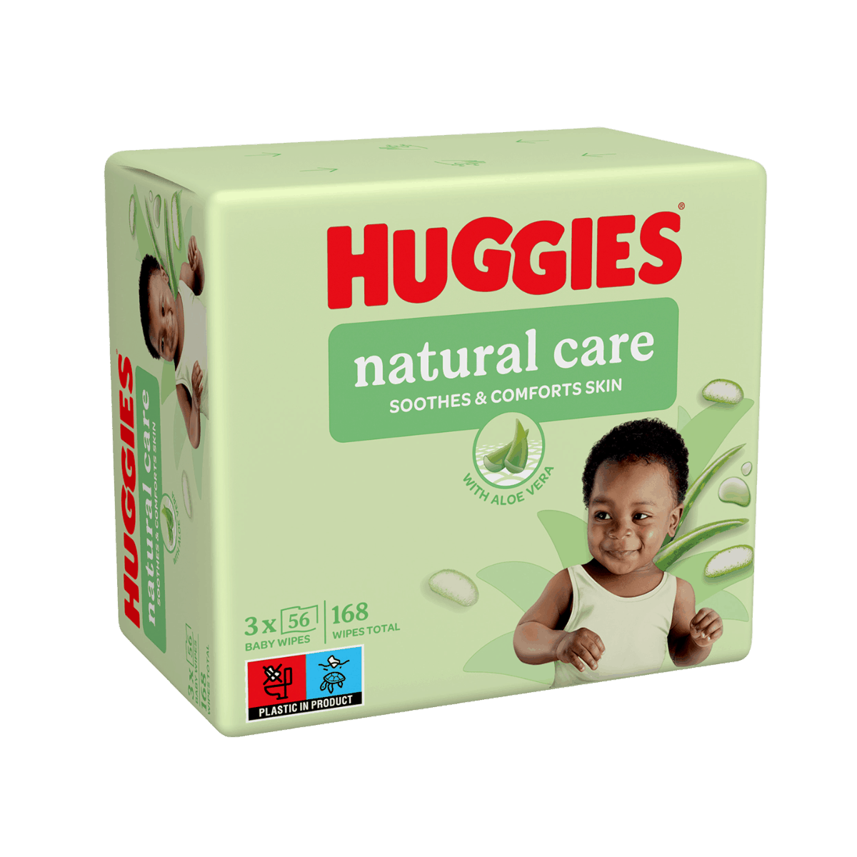 Дитячі вологі серветки Huggies Natural Care Triplo 168 шт 2430337