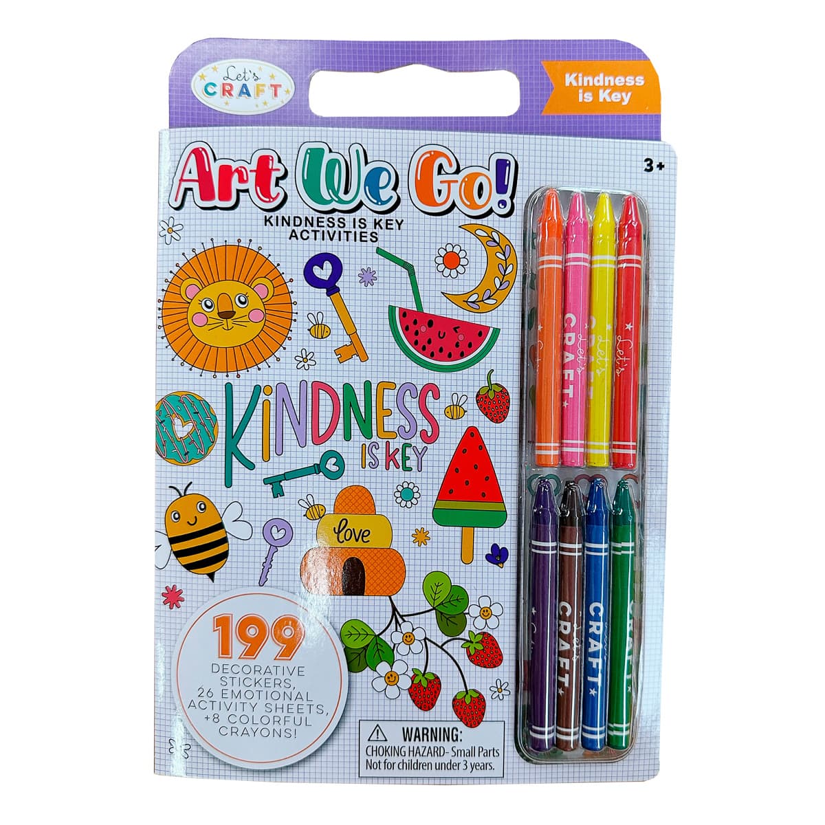 Розмальовка з наклейками та восковою крейдою Let's Craft Kindness is Key, AEG003