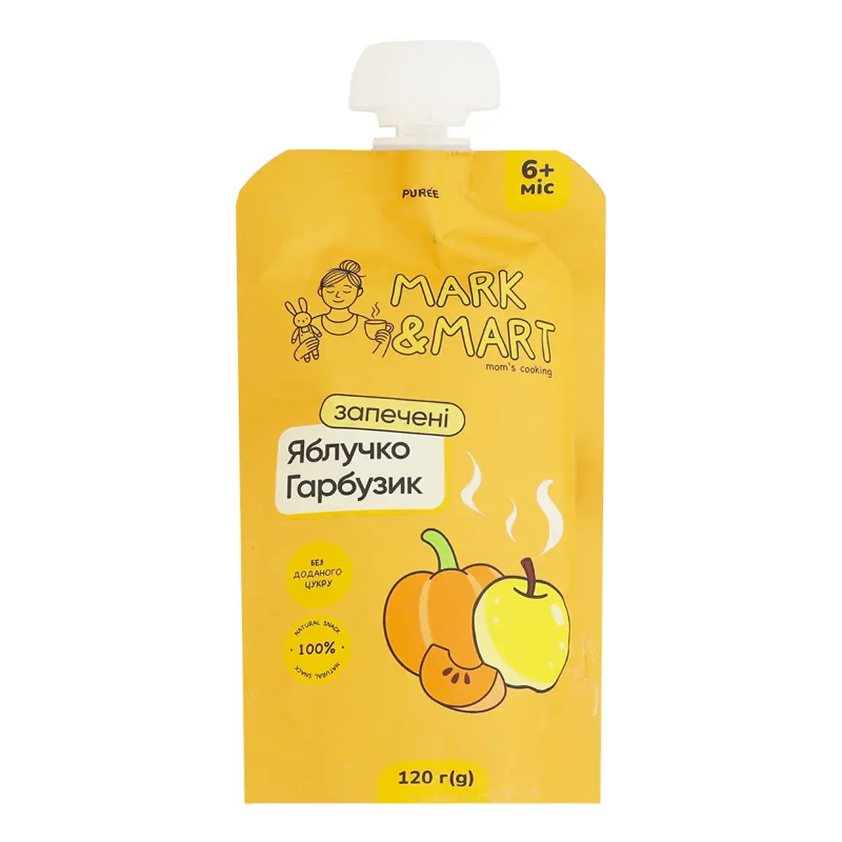 Пюре фруктове Mark&Mart Запечене яблуко Гарбуз 120 г