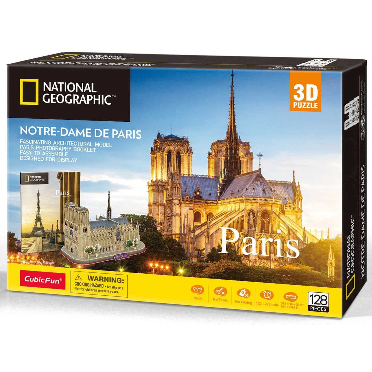 3D Пазл CubicFun Собор Парижськой Богоматері 128 ел, DS0986H