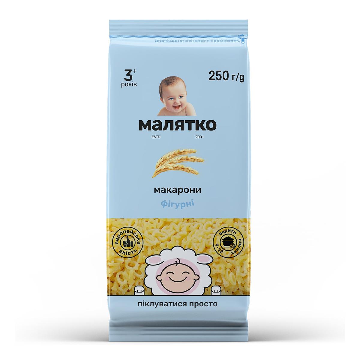 Макарони Малятко у формі букв 250 г