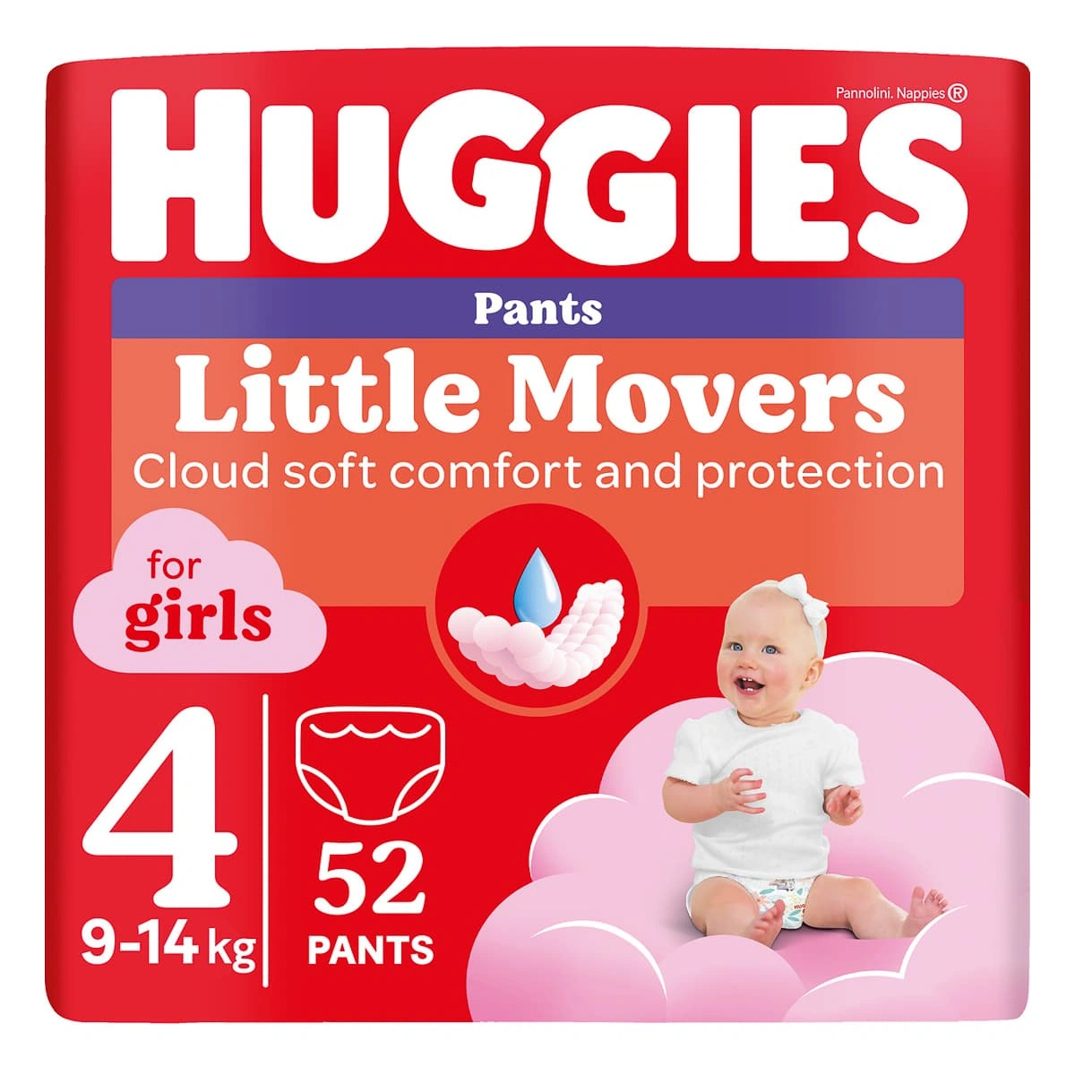 Підгузки-трусики Huggies Pants Little Movers 4 for girl 9-14 кг 52 шт 2758551