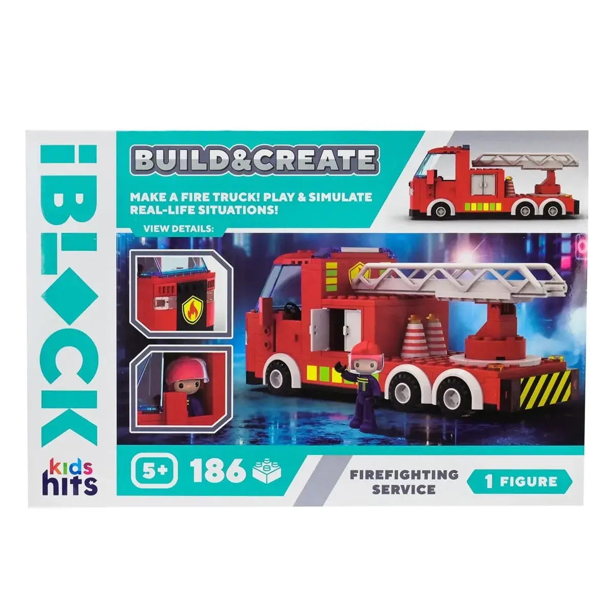 Конструктор Kids Hits IBlock Junior Пожежна машина 186 ел, KH17/001/3 — фото 2