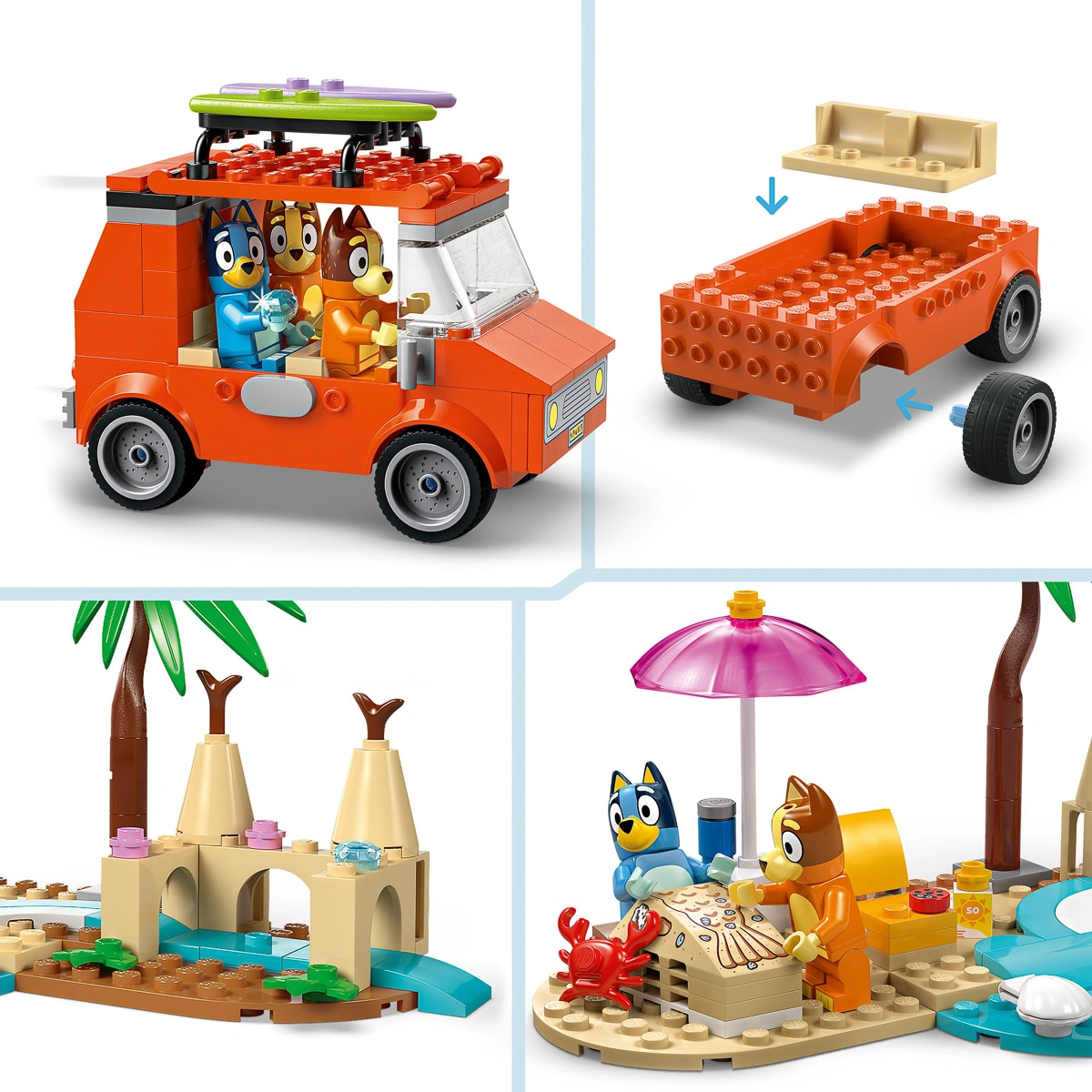 LEGO Bluey Пляж і сімейна поїздка на автомобілі Блуї 11202 — фото 15