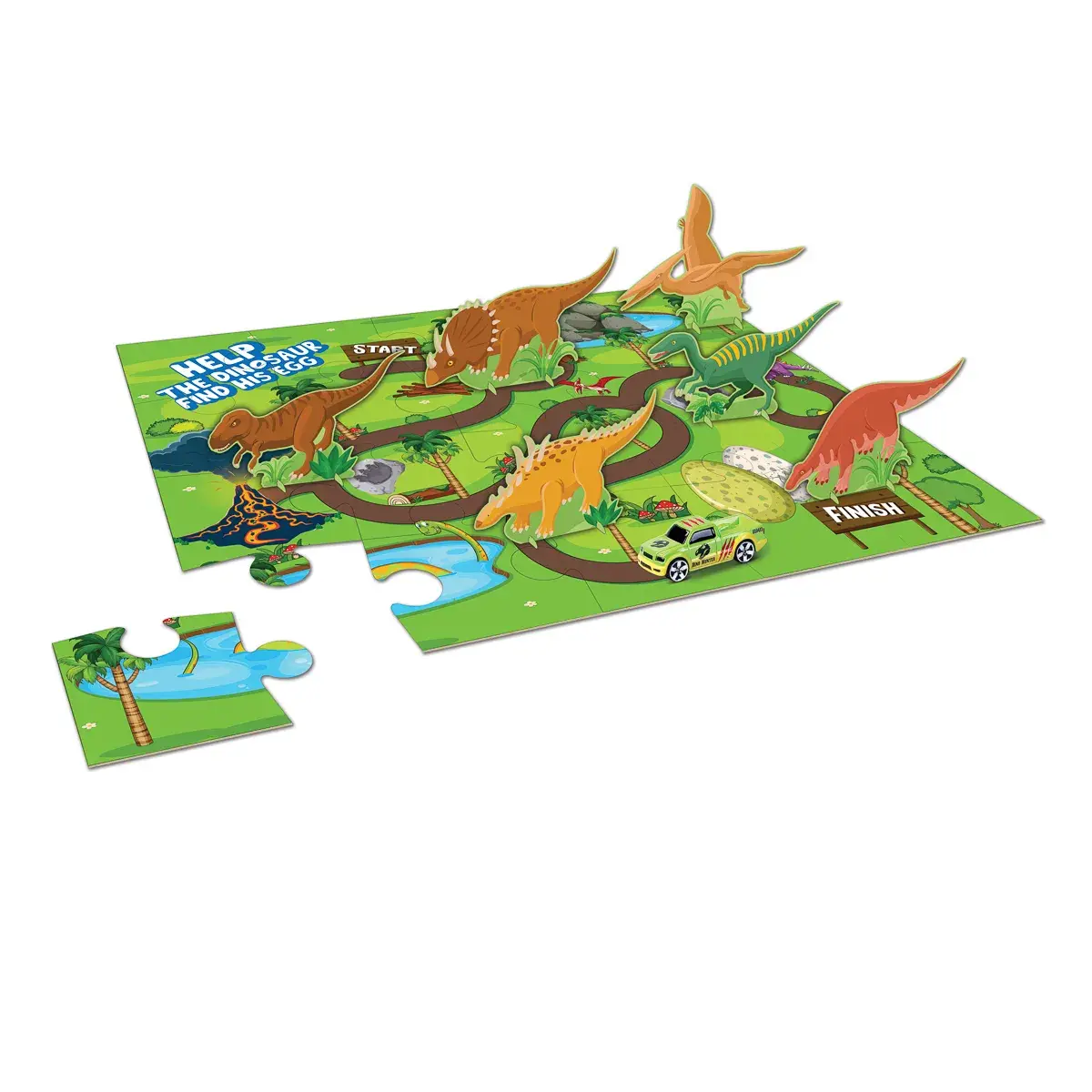 Пазл Maisto Dino Adventure 30 ел. з машинкою та книжкою (12679) — фото 4