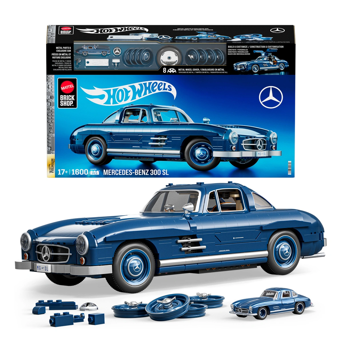 Машинка-конструктор Hot Wheels Brick Shop Mercedez-Benz 300 SL (HWW25)