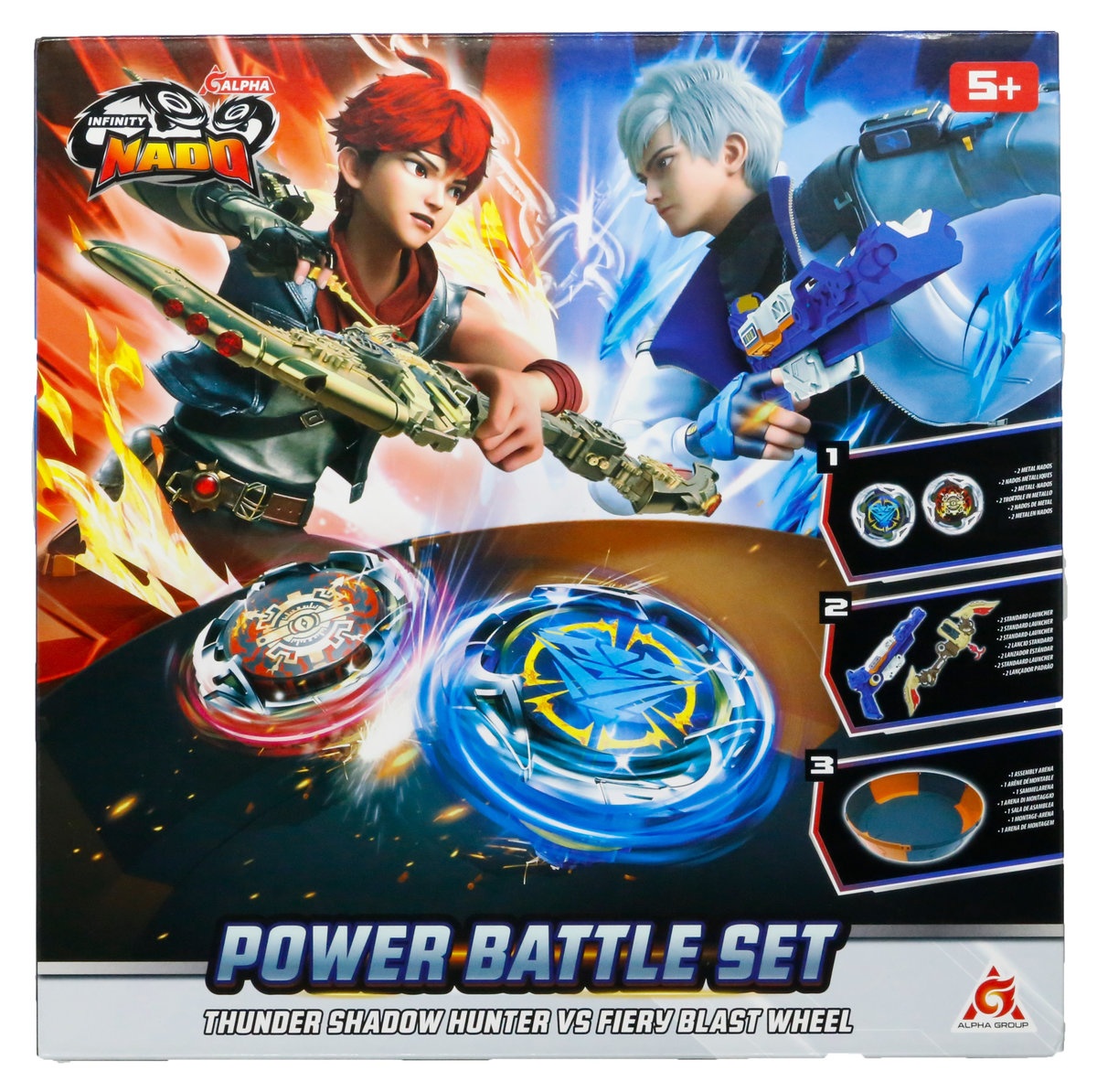 Набір Infinity Nado VII Power Battle Set Громовий Мисливець Тіней та Вогняне Колесо Вибуху (EU664180)