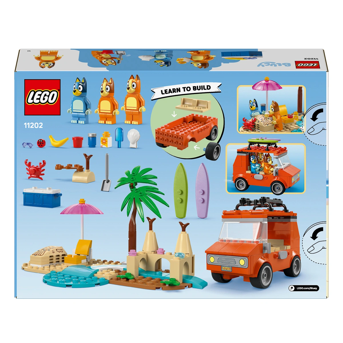 LEGO Bluey Пляж і сімейна поїздка на автомобілі Блуї 11202 — фото 19
