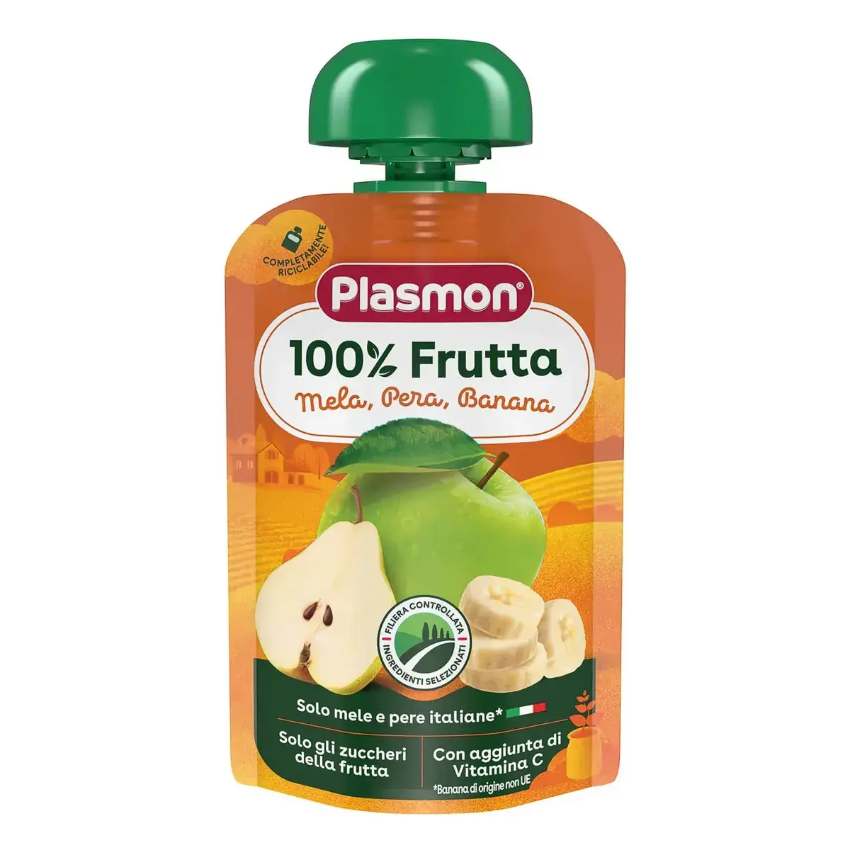 Пюре Plasmon Яблуко Груша Банан Вітамін С 100 г