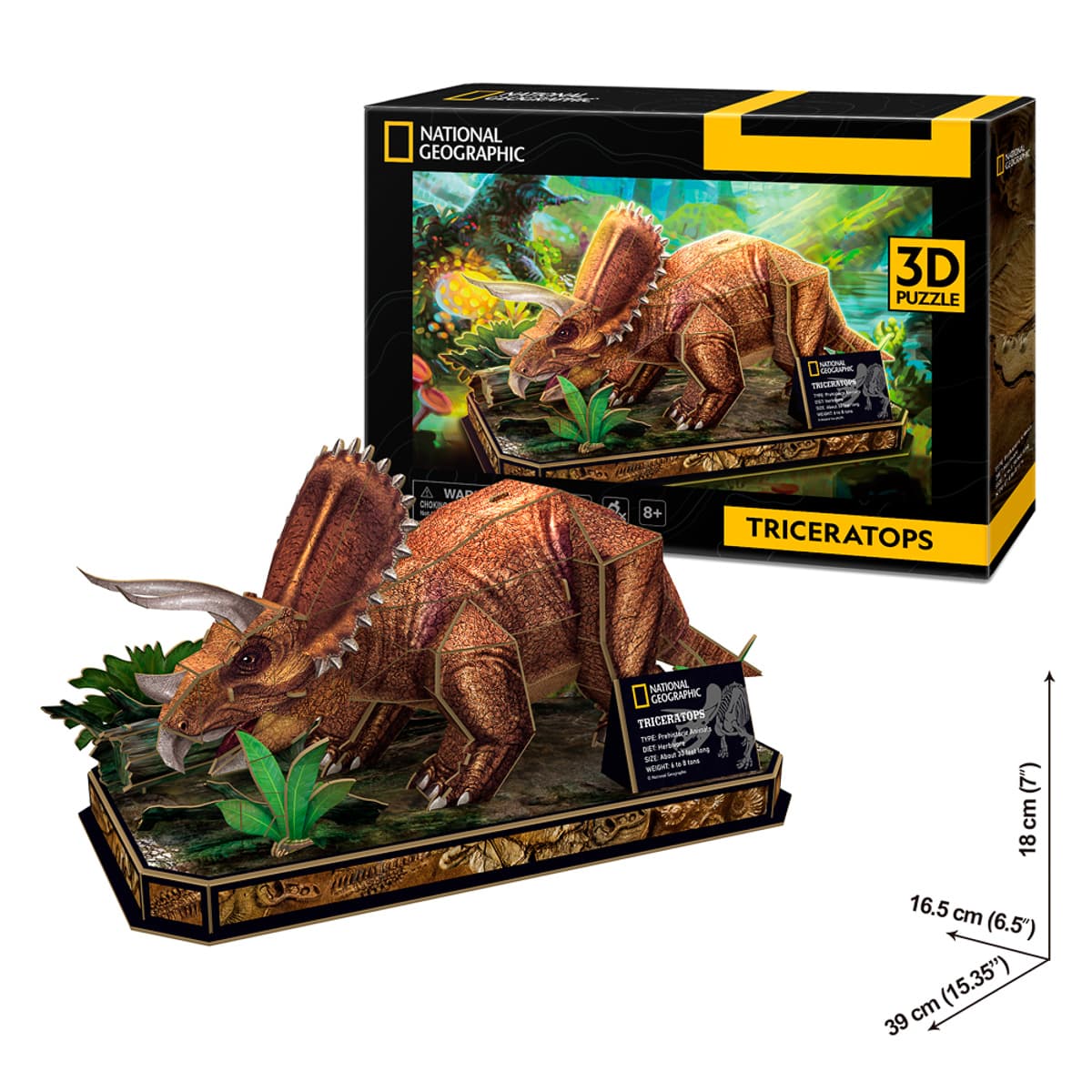 3D Пазл CubicFun National Geographic Dino Трицератопс, DS1052H — фото 5