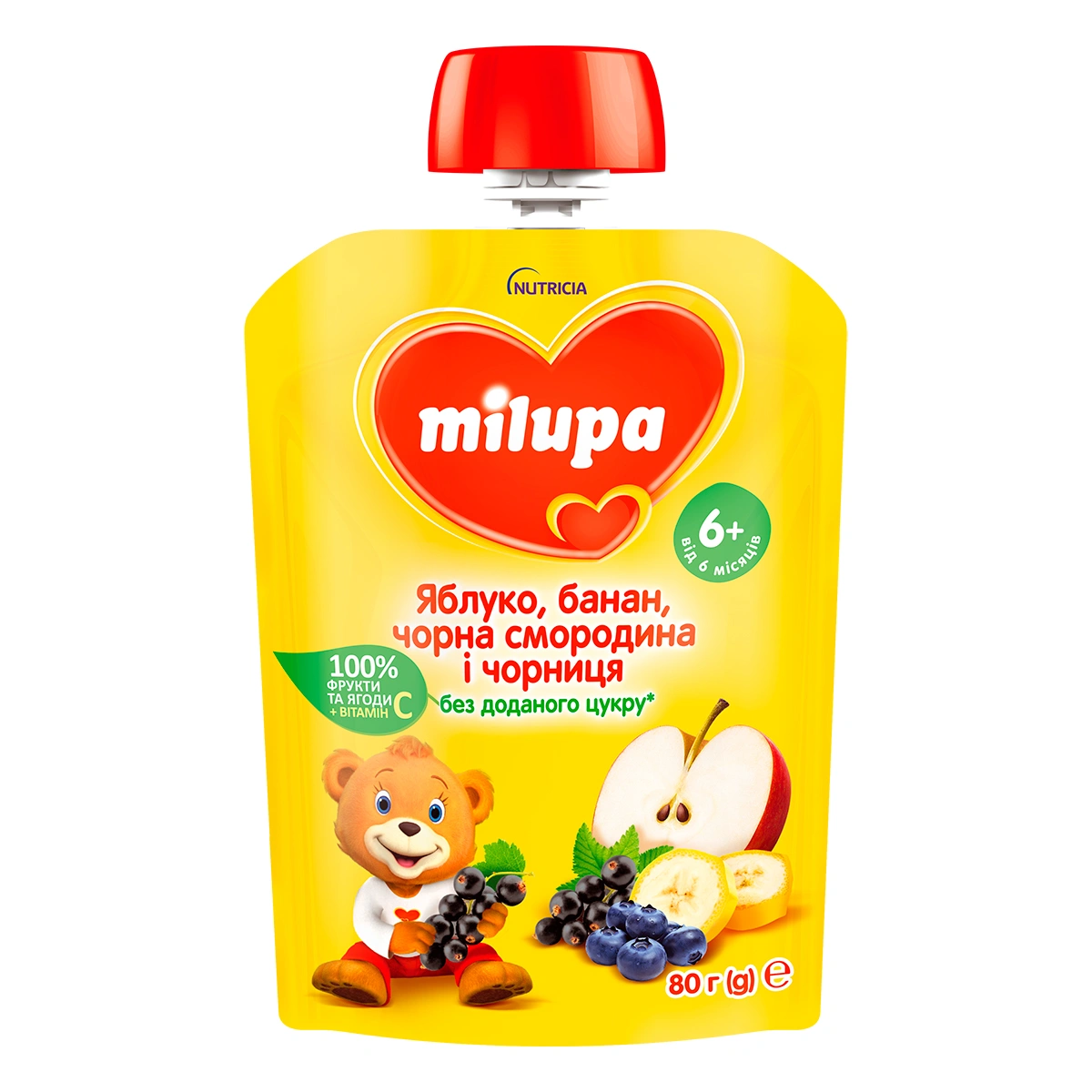 Смузі Milupa Яблуко Банан Чорна смородина Чорниця 80 г