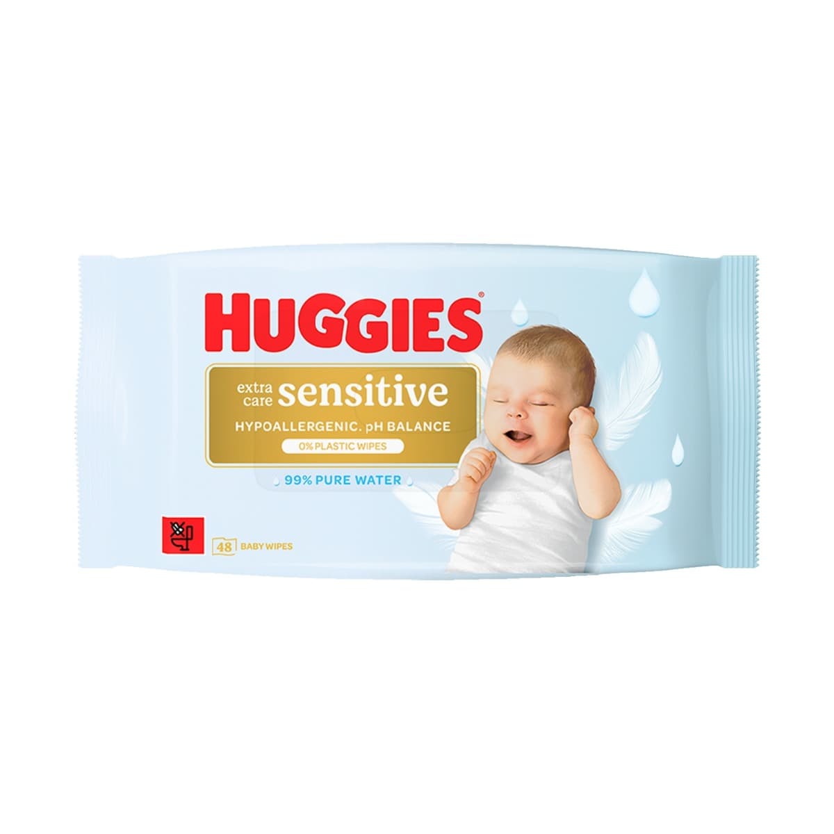 Вологі серветки Huggies Pure ExSens 48 шт 2437117