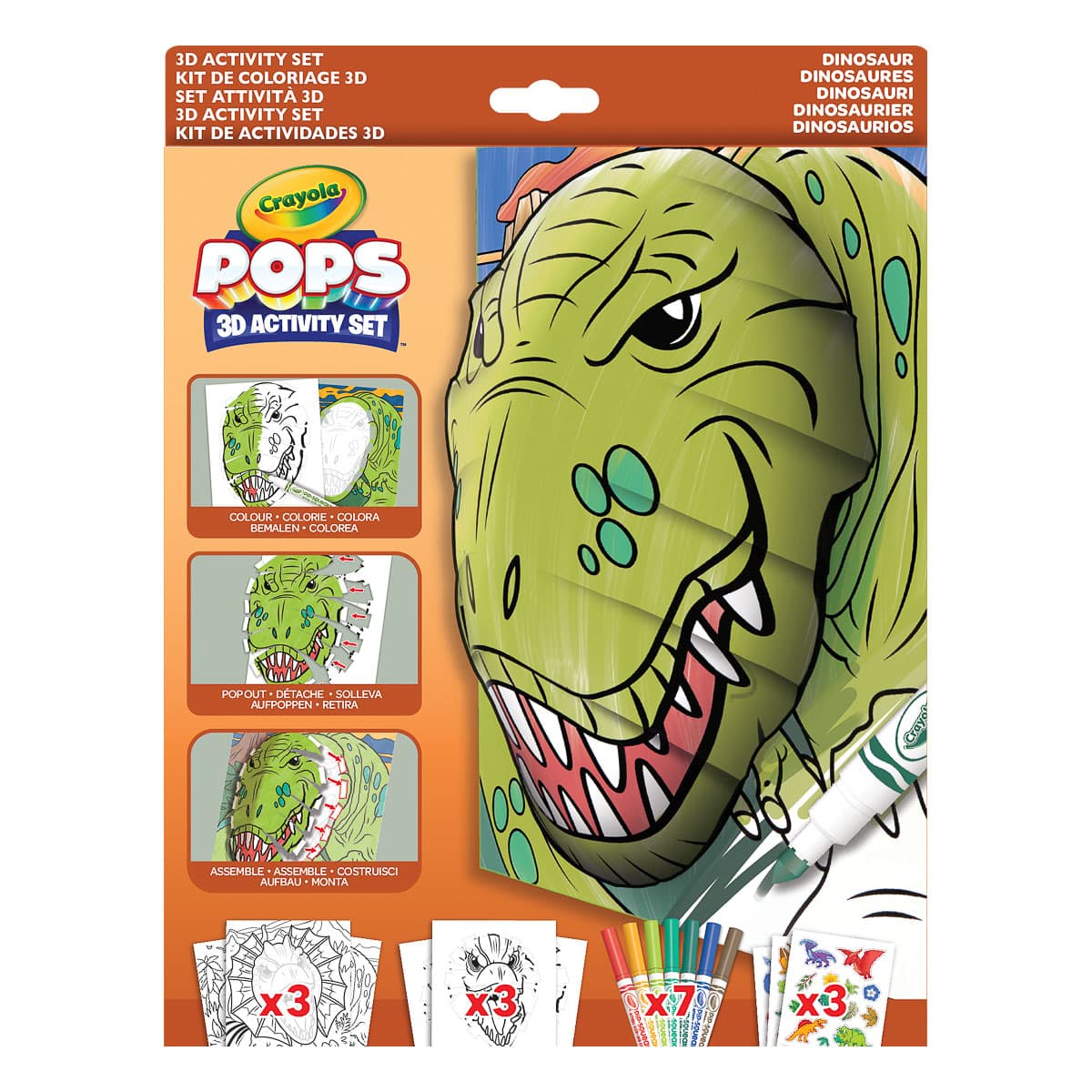 Набір для творчості Crayola Pops 3D Динозаври, 328811